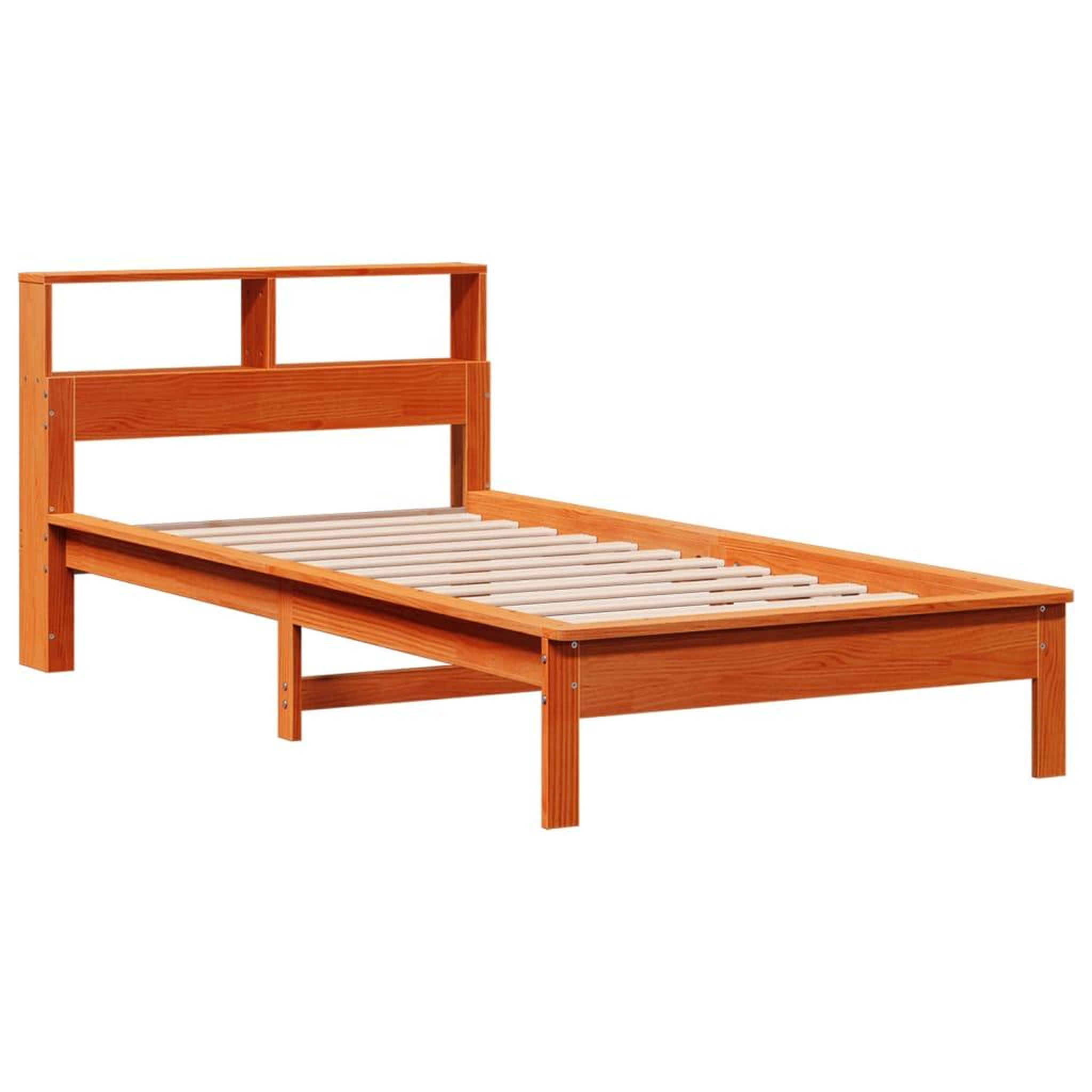 Voir la diapositive 3 : VIDAXL Lit bibliotheque sans matelas cire marron 90x200 cm pin massif