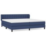 VIDAXL Sommier a lattes de lit avec matelas Bleu 200x200 cm Tissu