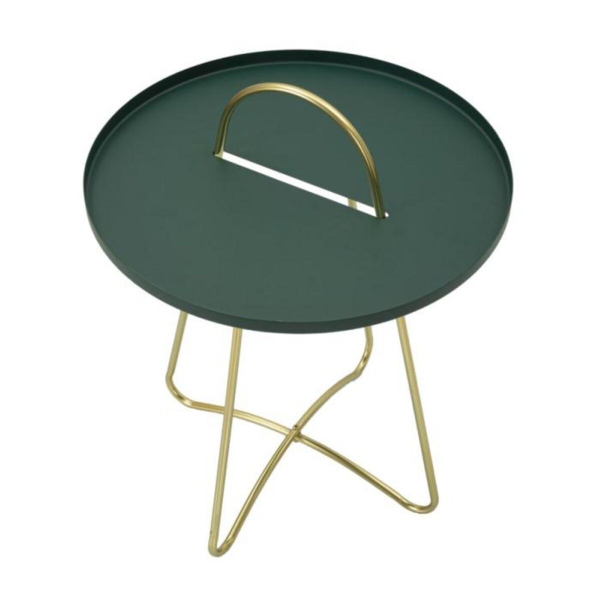 Paris Prix Table d'Appoint Design  Grent  59cm Vert & Or