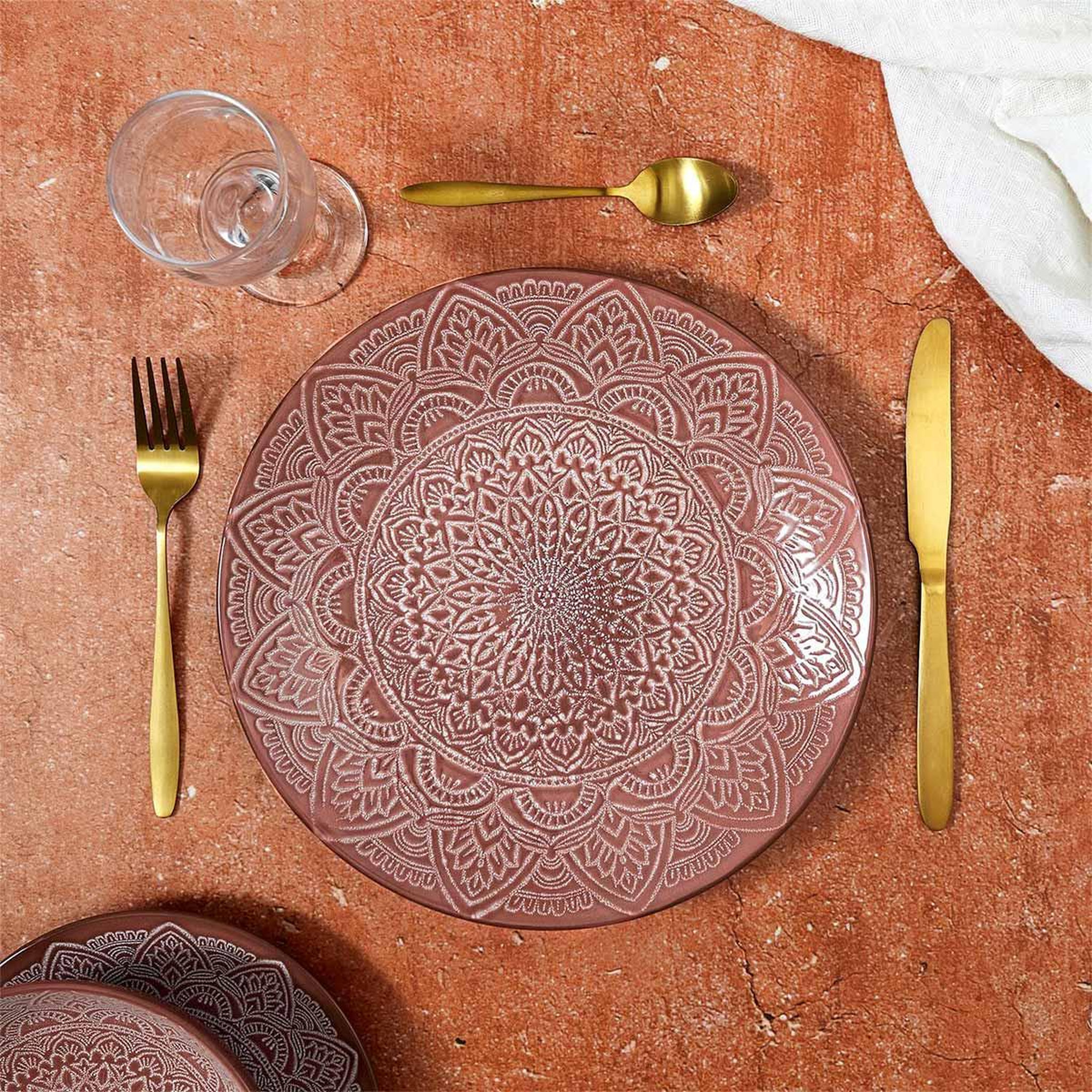 Voir la diapositive 4 : The Home Deco Factory Lot de 6 assiettes plates  sahara  27cm terracotta