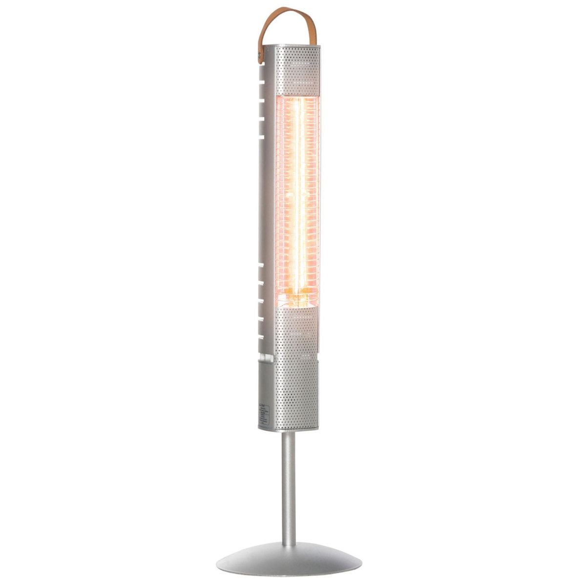 OUTSUNNY Chauffage extérieur infrarouge 1500 W - chauffage radiant sur pied avec poignée - dim. Ø 21 x 75H cm - alliage alu.