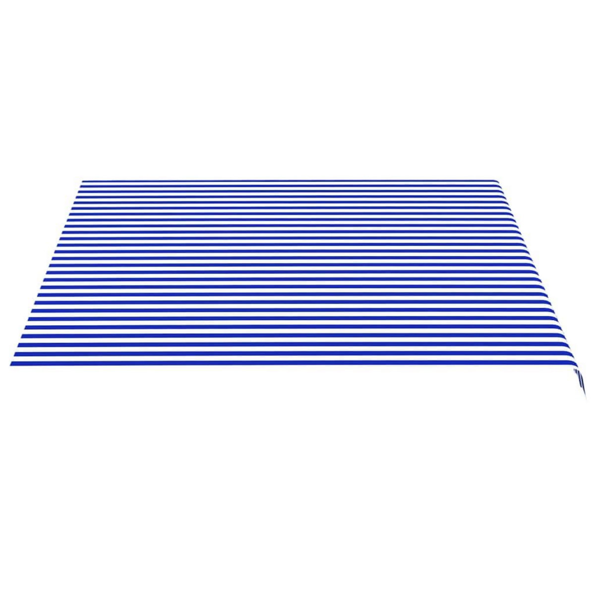 VIDAXL Tissu de remplacement pour auvent Bleu et blanc 4x3,5 m