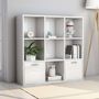 Voir la diapositive 1 : VIDAXL Bibliotheque Blanc brillant 98x30x98 cm Bois d'ingenierie