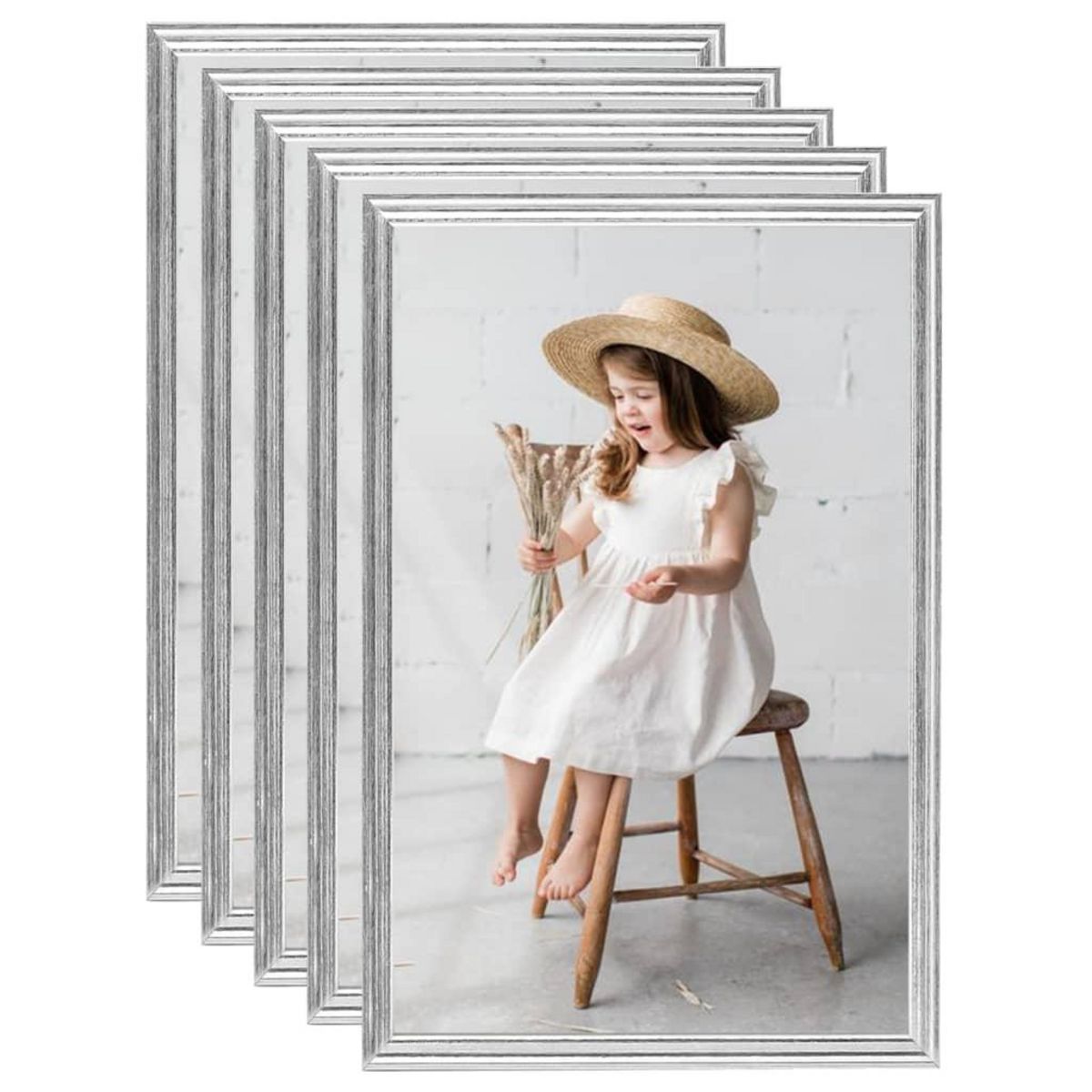 VIDAXL Collage de cadres photo 5 pcs de mur Argente 70x90 cm MDF