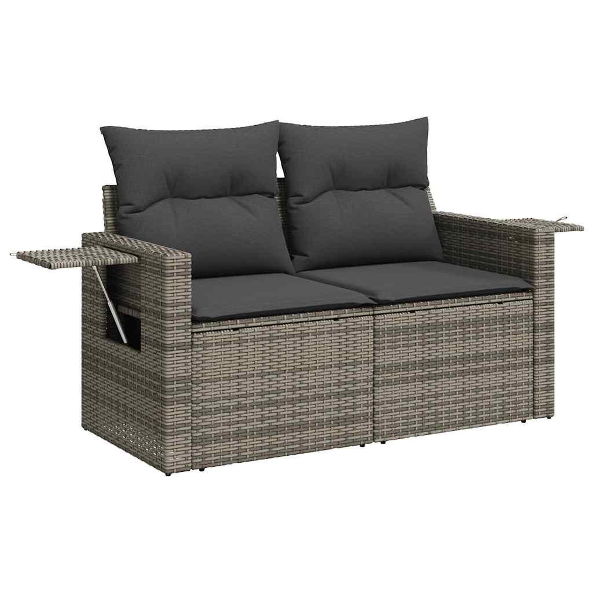 Voir la diapositive 3 : VIDAXL Salon de jardin 8 pcs avec coussins gris resine tressee
