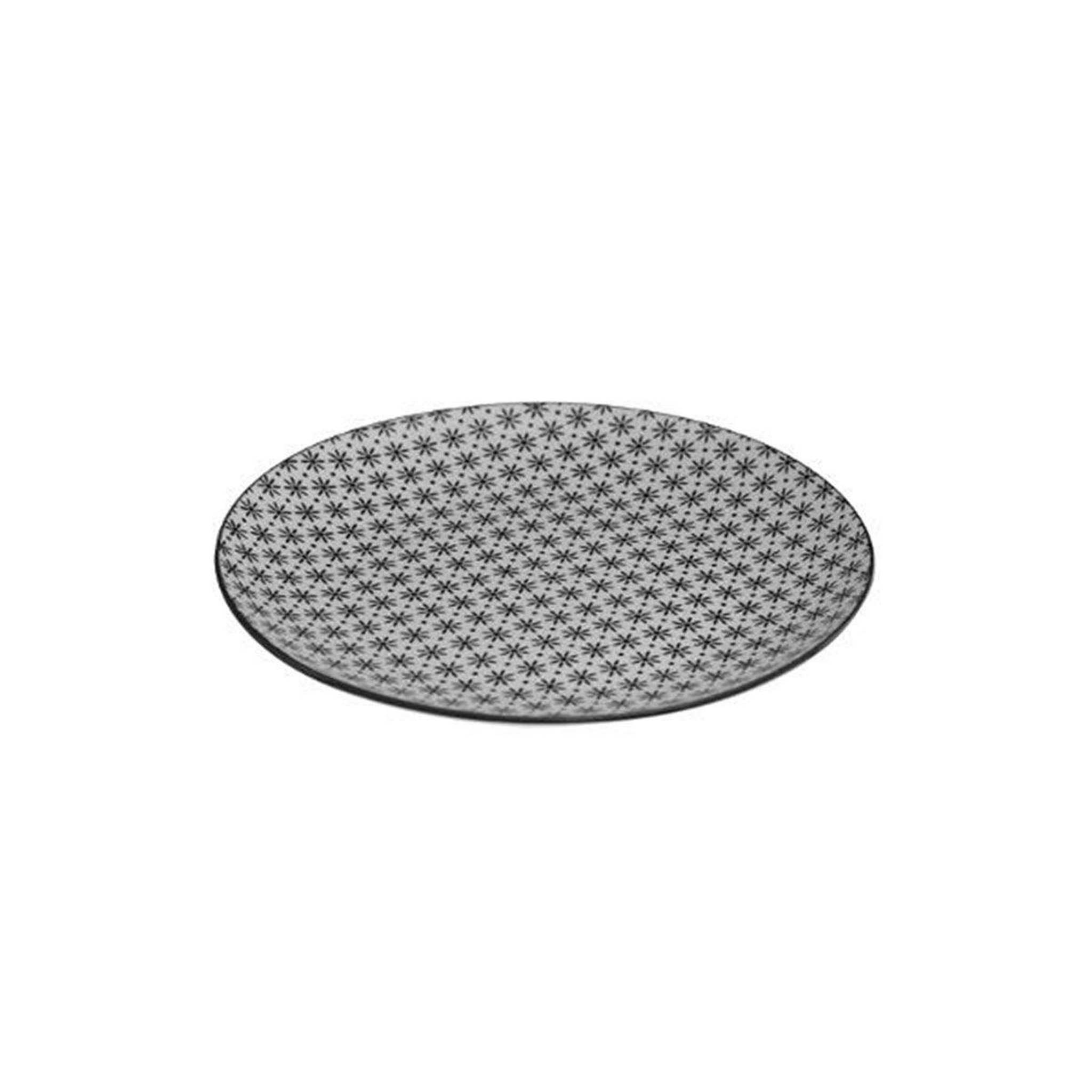 Voir la diapositive 2 : SECRET DE GOURMET Lot de 6 assiettes plates  bohemia fleur  26cm noir