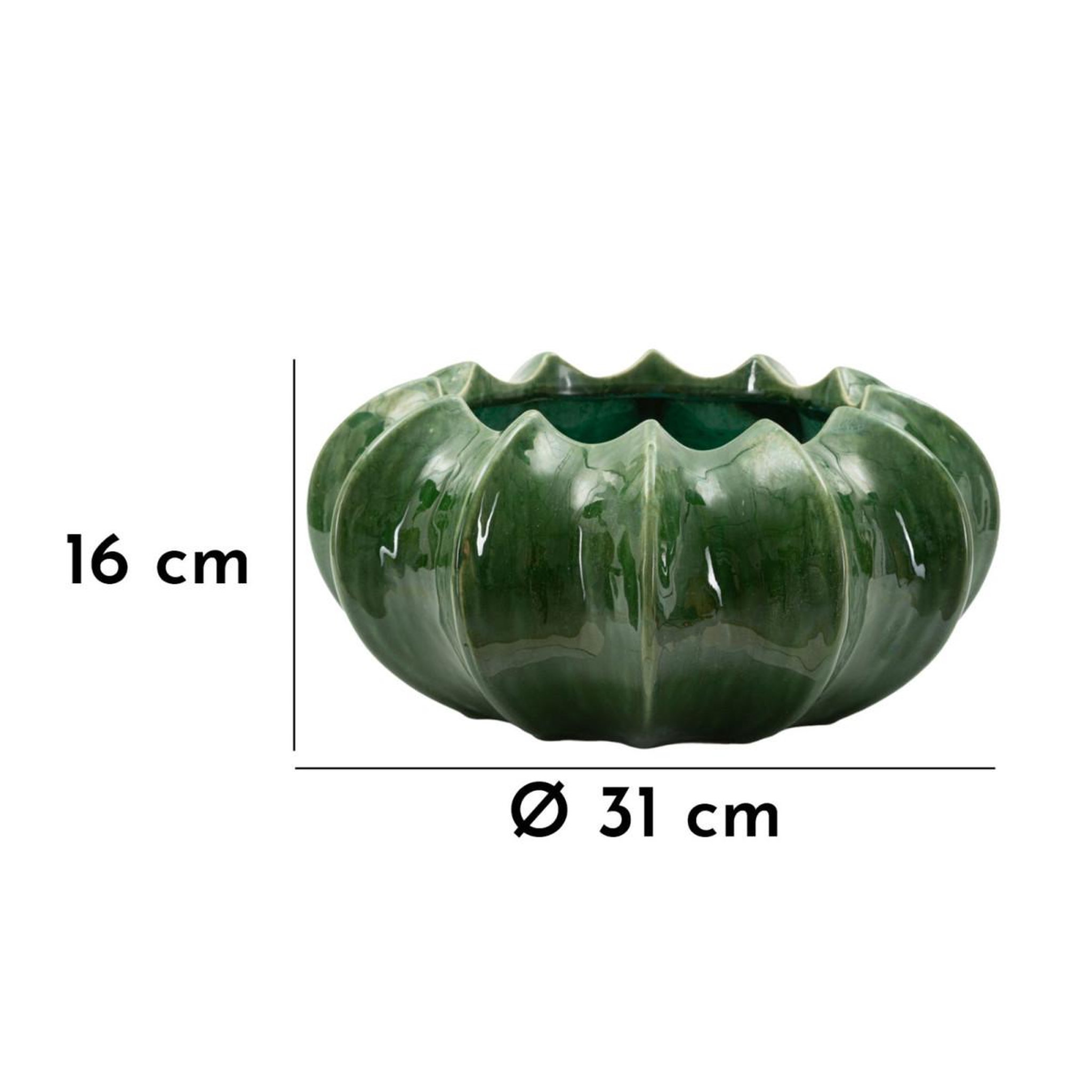 Voir la diapositive 5 : Paris Prix Cache-pot en céramique  cactus  31cm vert