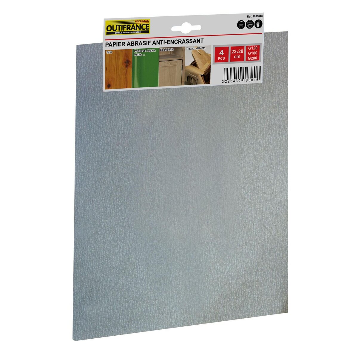 OUTIFRANCE Papier anti-encrassant 23x28 cm gr.80 - Lot de 4 feuilles