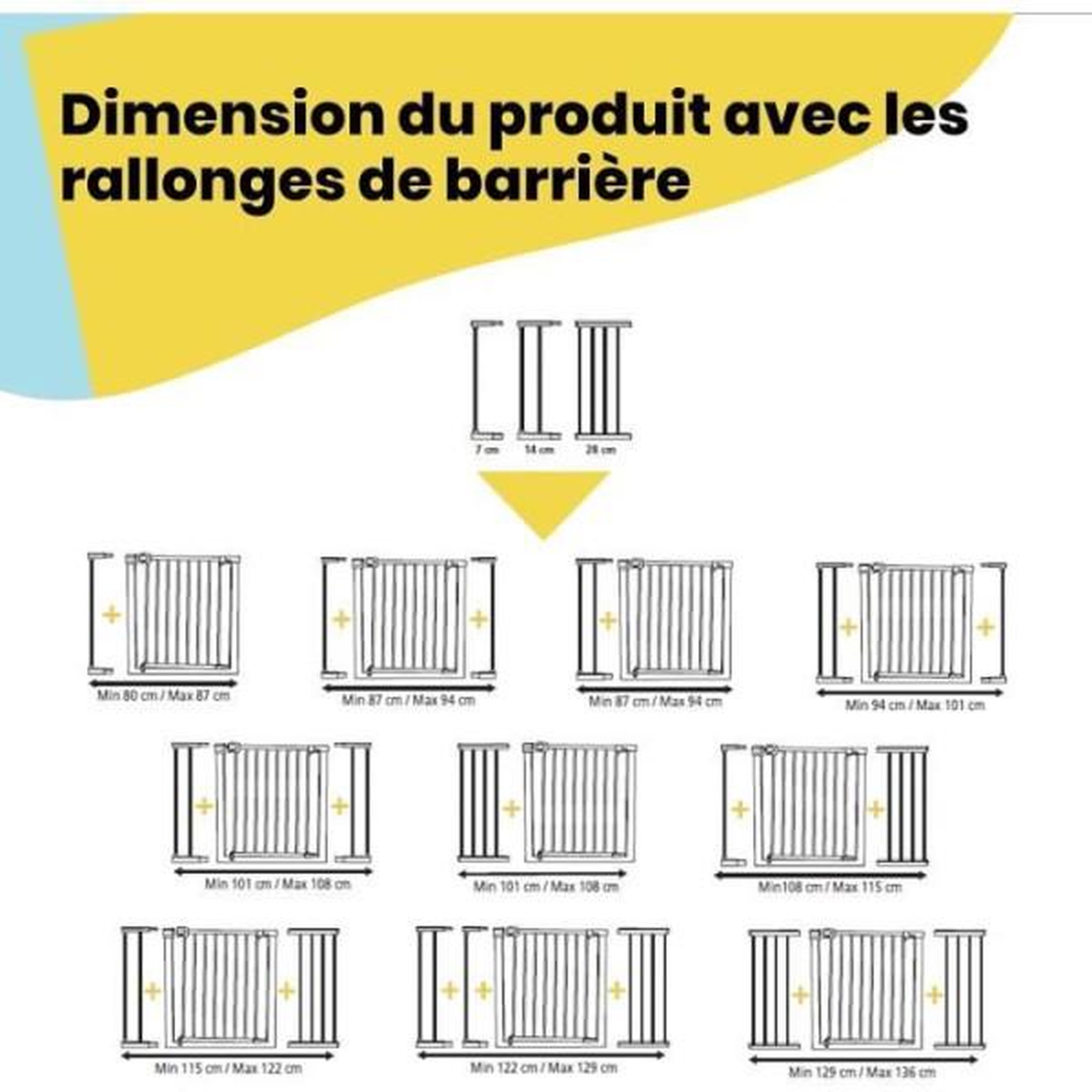 Voir la diapositive 3 : SAFETY 1ST Safety 1st barriere de sécurité enfant easy close - métal - 73 a 80 cm - blanc