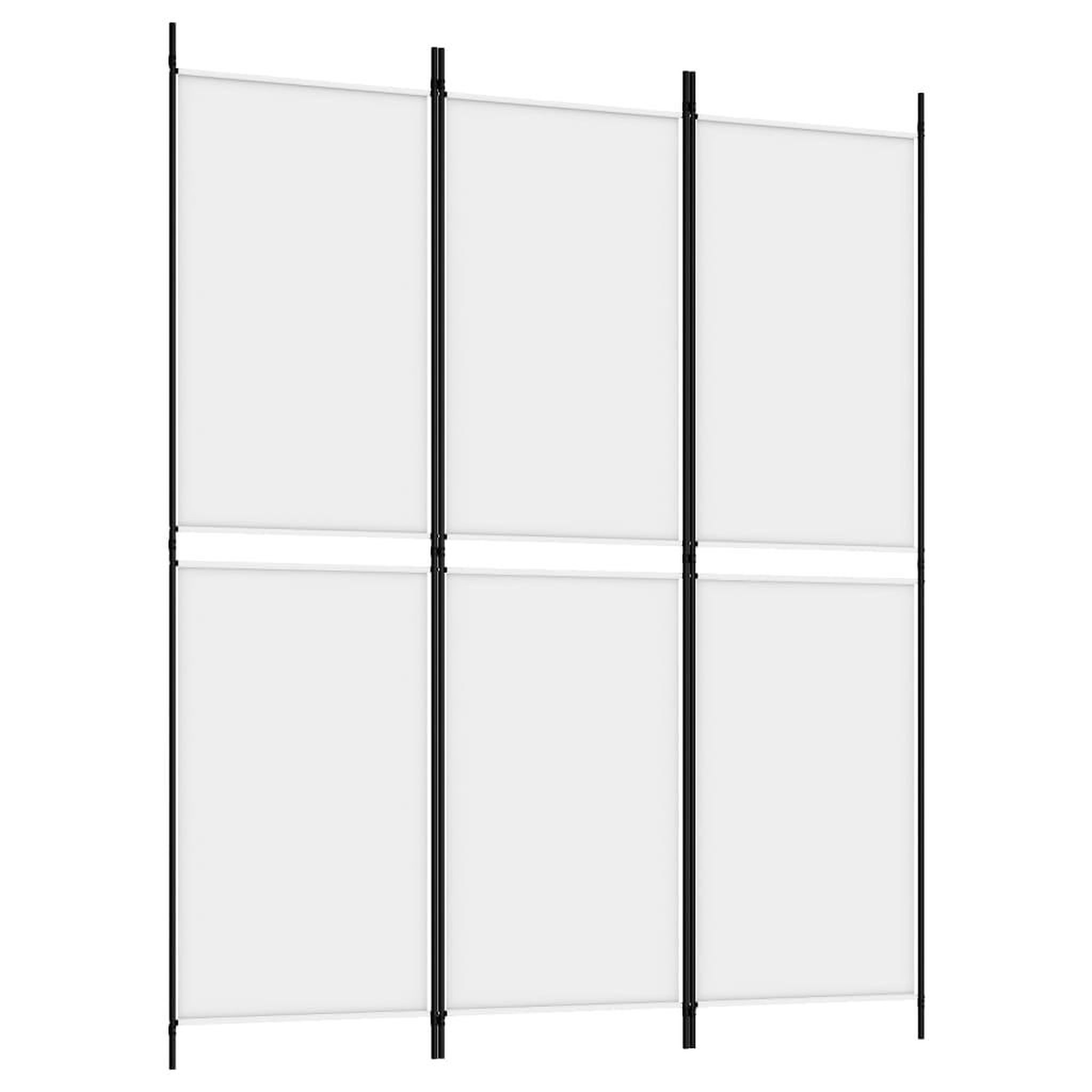 Voir la diapositive 2 : VIDAXL Cloison de separation 3 panneaux Blanc 150x180 cm Tissu
