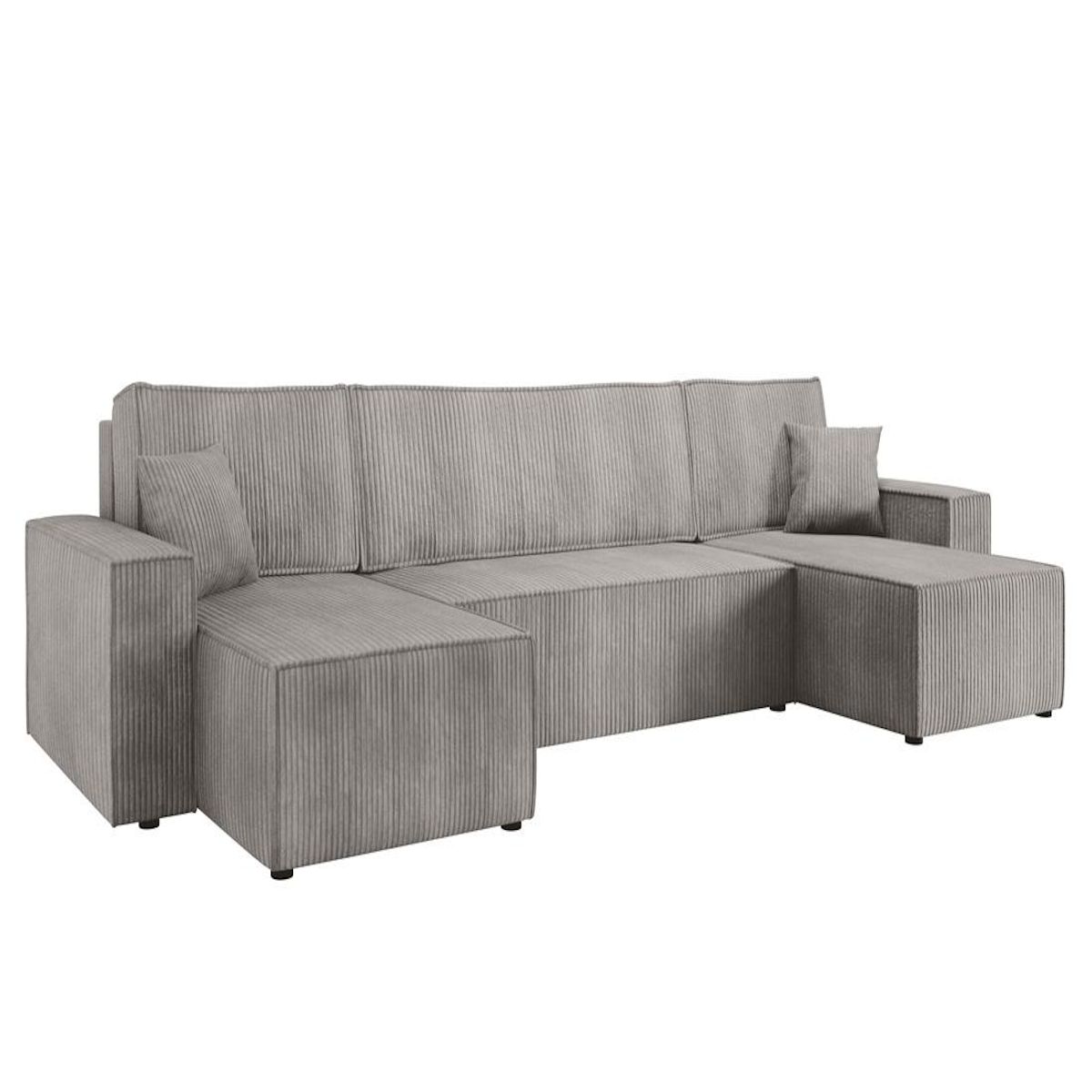 BEST MOBILIER Cezanne - canapé panoramique en u - 7 places - convertible avec coffre - en velours côtelé