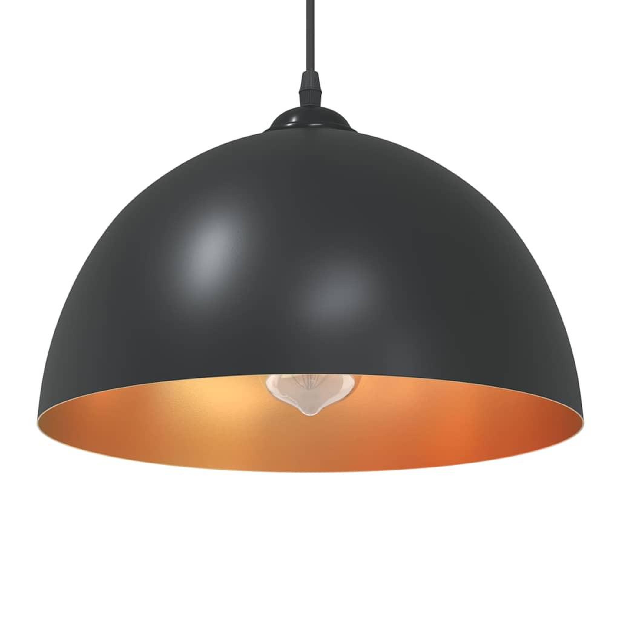 VIDAXL Lampes suspendues 2 pcs hauteur reglable E27 noir Ø 30 cm metal