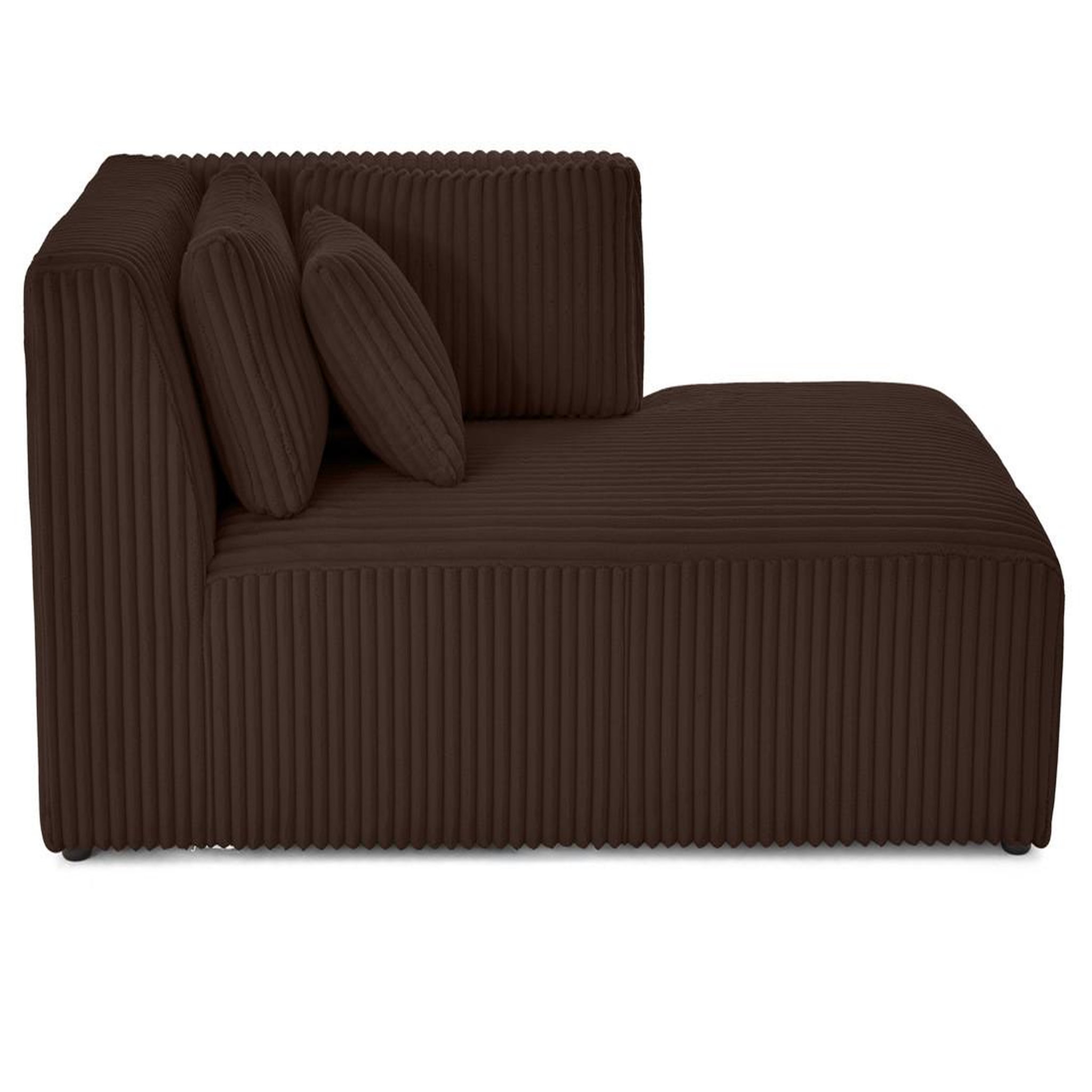 Voir la diapositive 2 : LISA DESIGN Victoire - module d'assise méridienne droit en velours côtelé grosses côtes