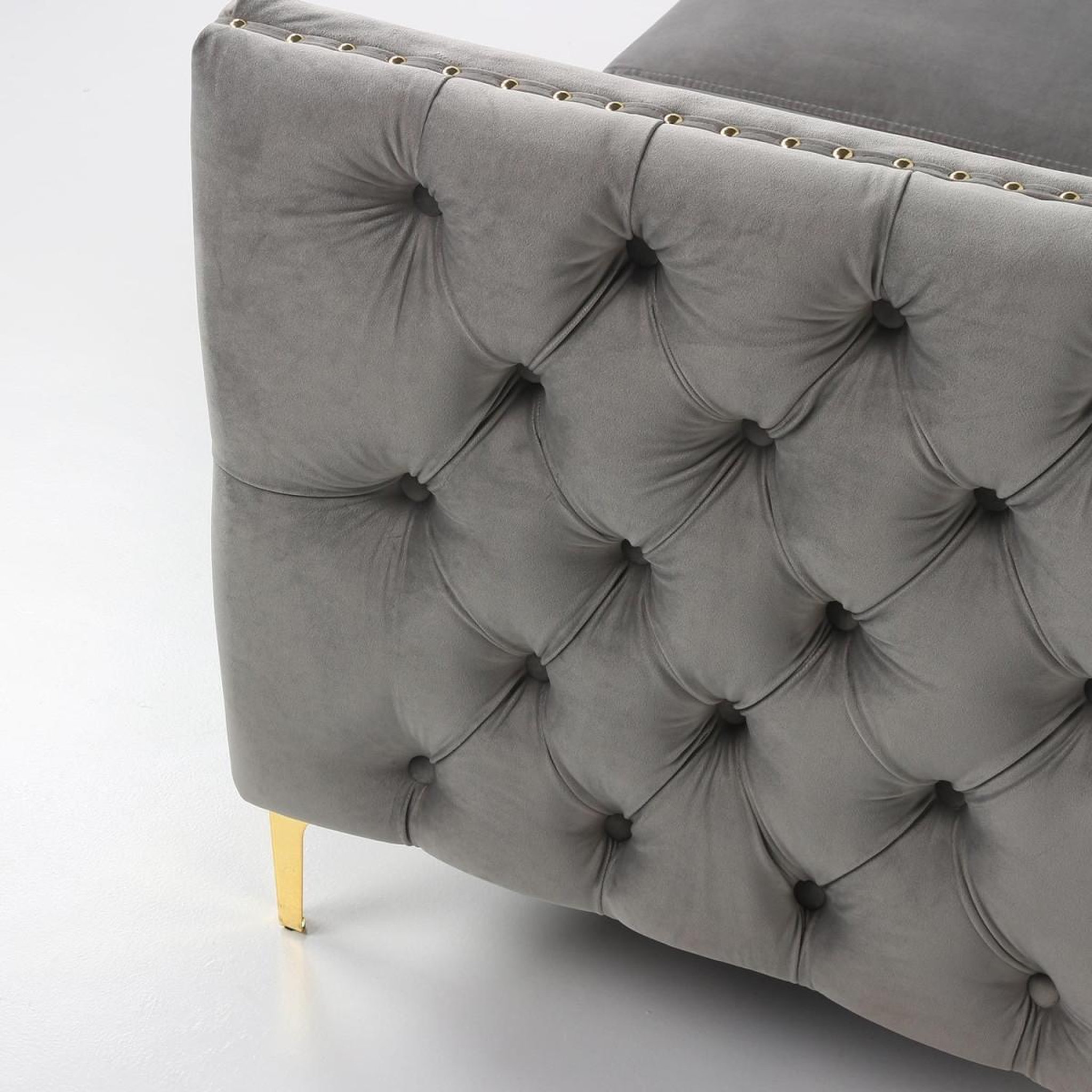 Voir la diapositive 5 : Paris Prix Canapé 3 places en velours  suez  204cm argent
