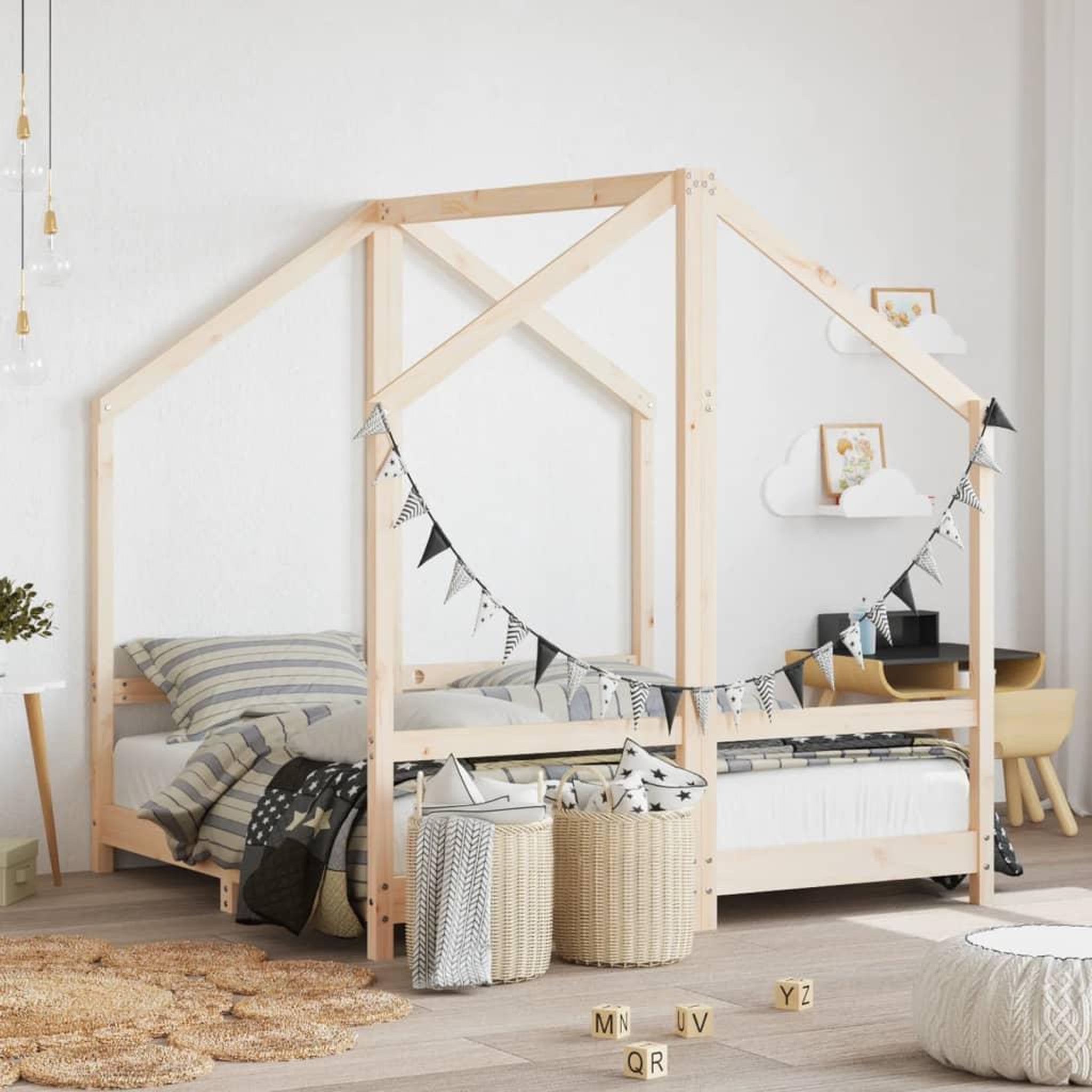 VIDAXL Cadre de lit pour enfant 2x(70x140) cm bois de pin massif