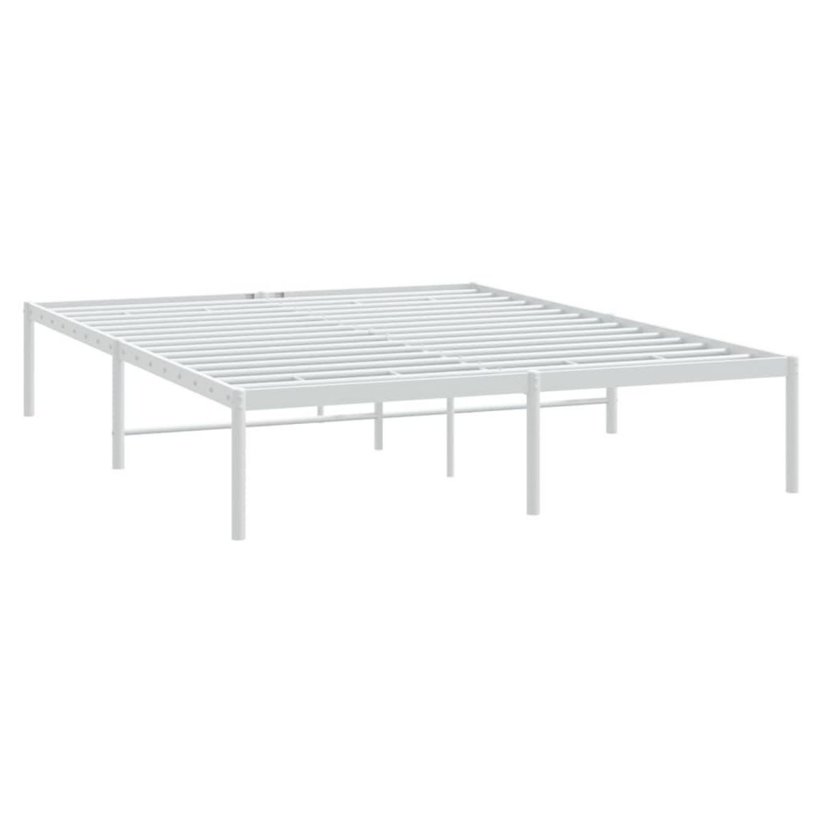 VIDAXL Cadre de lit metal sans matelas blanc 140x200 cm