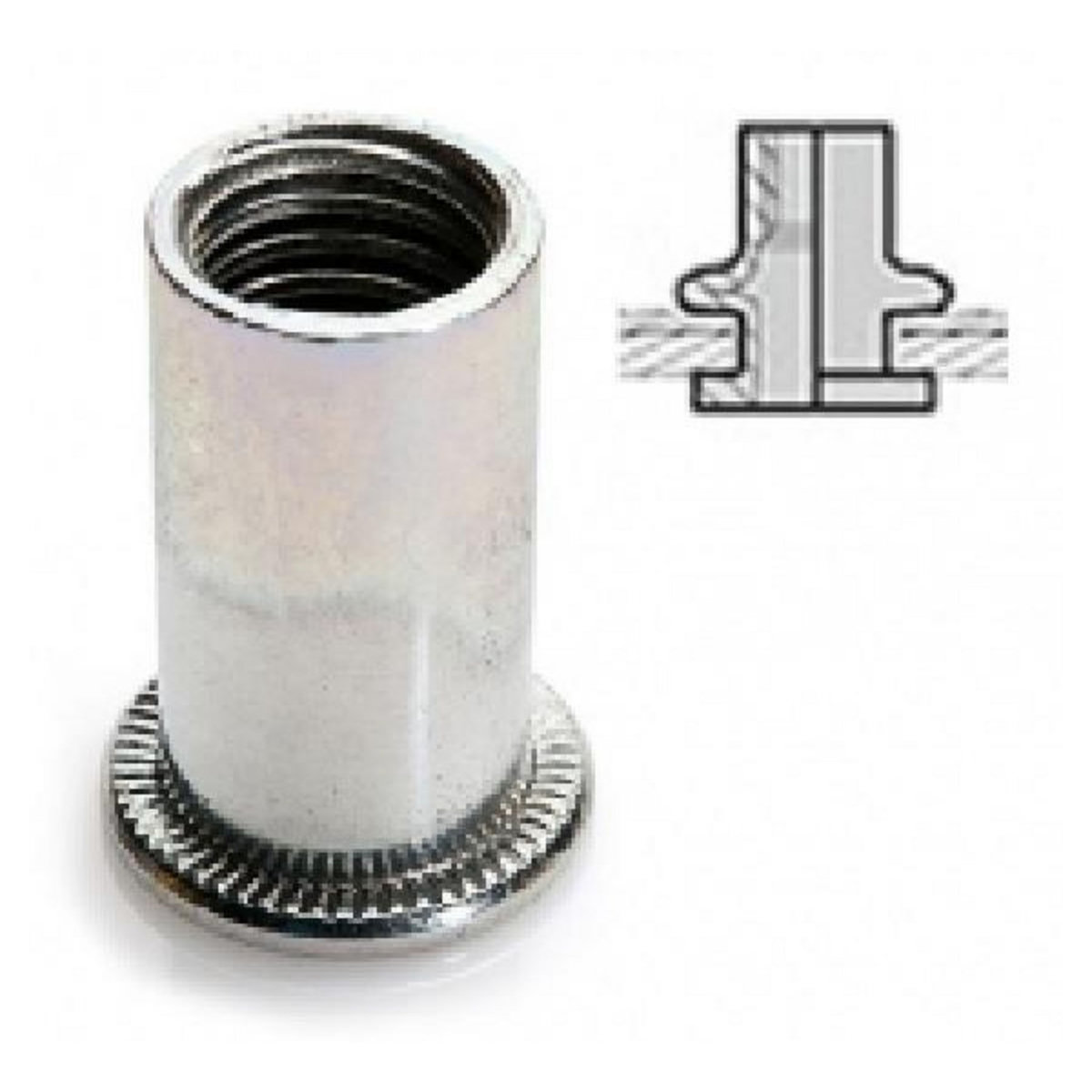 TECHMAN 40 écrous M4 à sertir acier avec tête plate