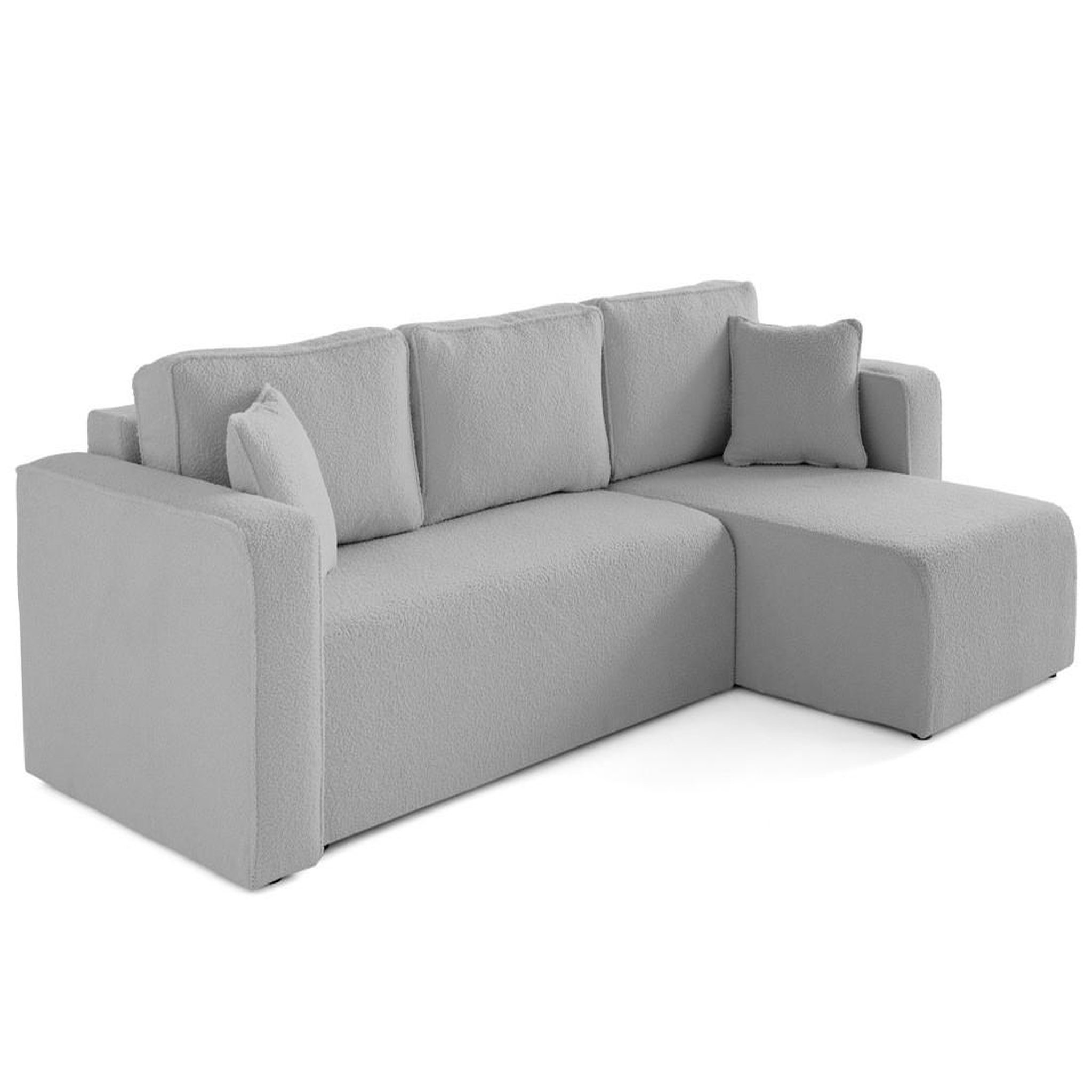 Voir la diapositive 3 : BEST MOBILIER Topaze - canapé d'angle déhoussable réversible 4 places en tissu bouclette