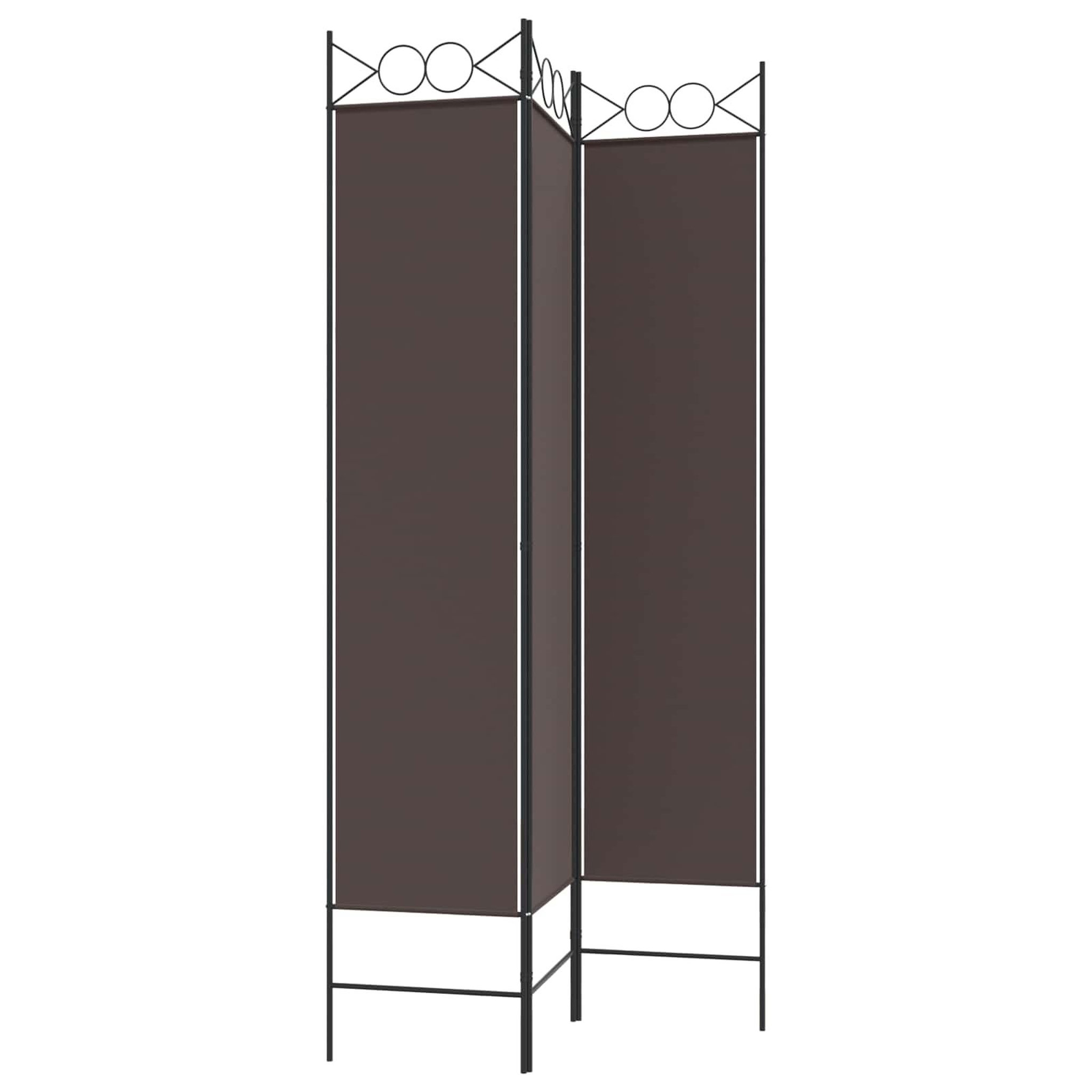 Voir la diapositive 4 : VIDAXL Cloison de separation 3 panneaux marron 120x200 cm tissu