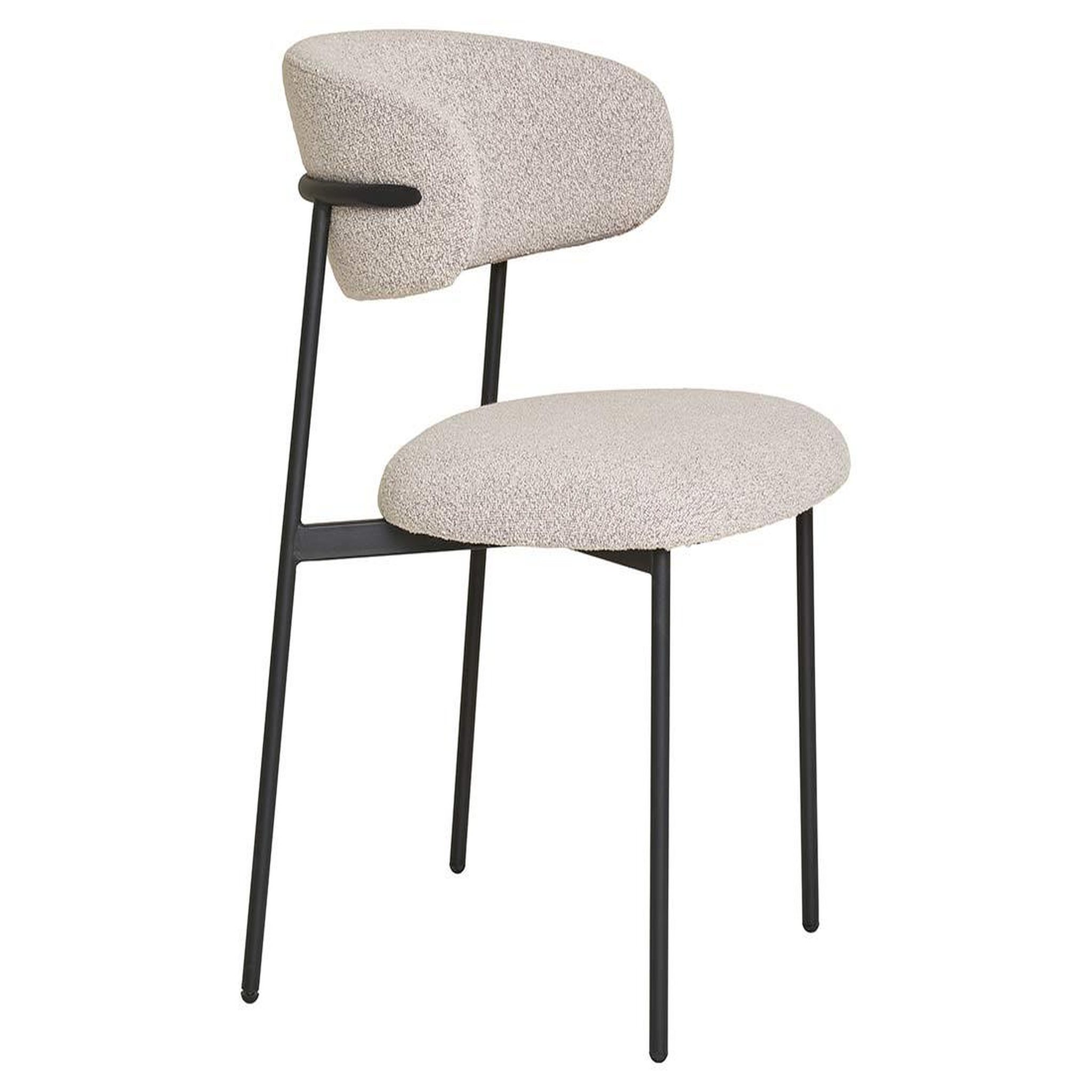 Voir la diapositive 5 : BEST MOBILIER Erica - lot de 2 chaises en tissu bouclette - pieds en acier