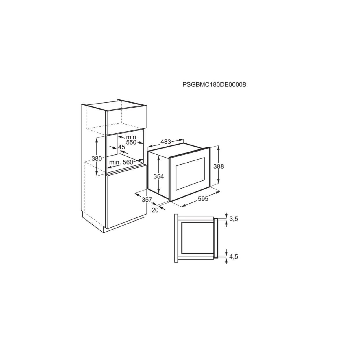 ELECTROLUX Micro-ondes encastrable 25l 900w noir - LMS4253TMK