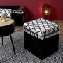 Voir la diapositive 6 : Paris Prix Pouf Pliable & Coffre  Mirage  38cm Noir & Blanc
