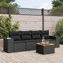 Voir la diapositive 1 : VIDAXL Salon de jardin 5 pcs avec coussins noir resine tressee