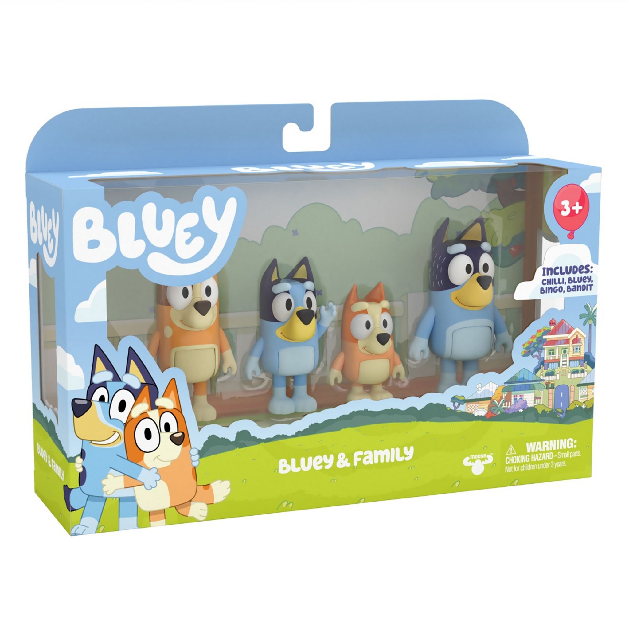 MOOSE TOYS 4 Figurines La famille de Bluey au complet