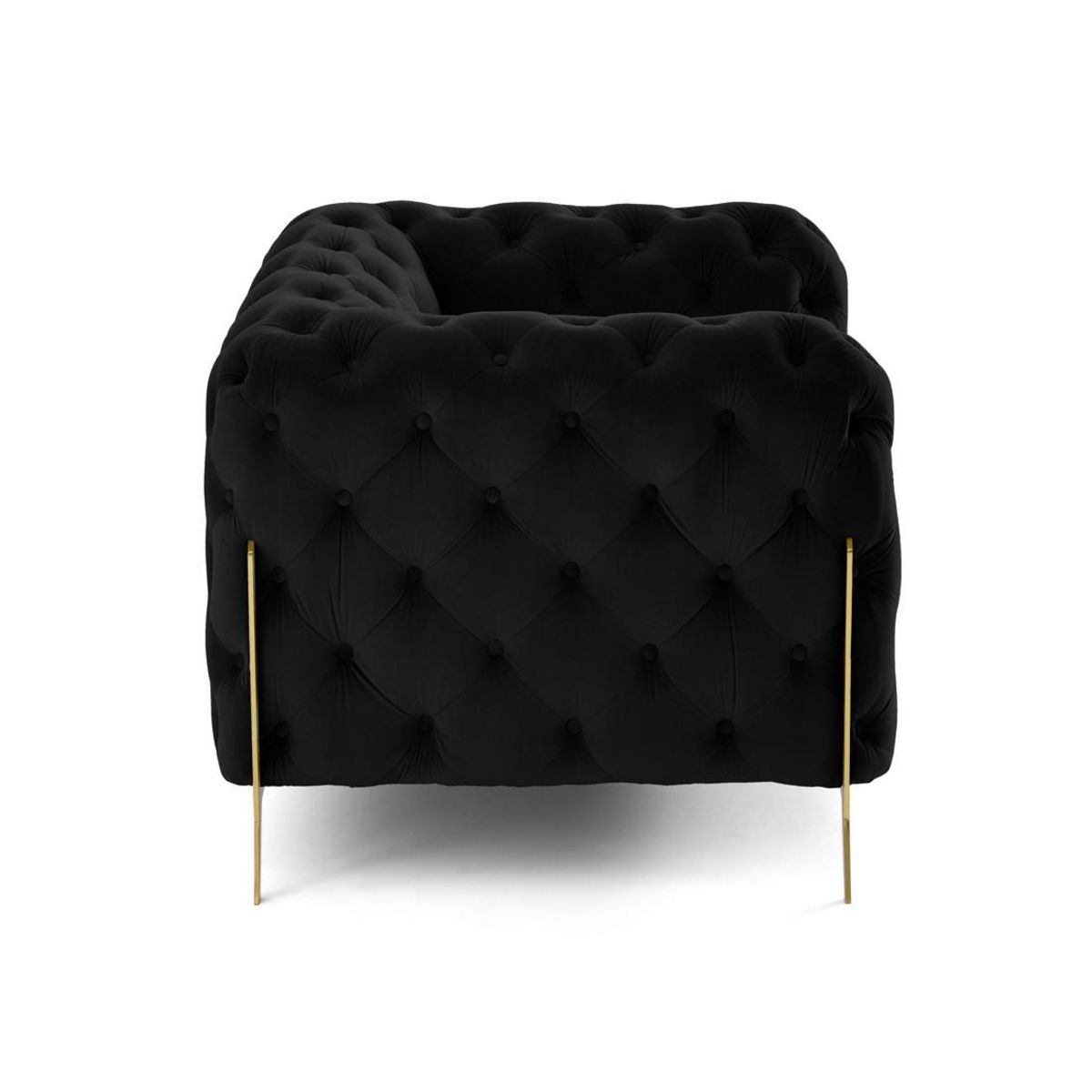 LISA DESIGN Camden - fauteuil chesterfield en velours - pieds en métal doré