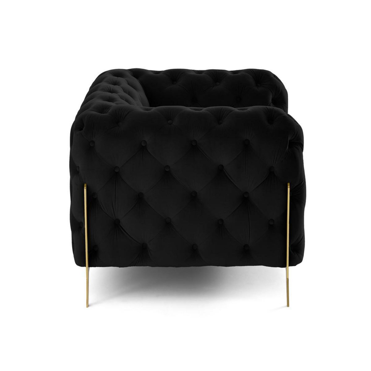 LISA DESIGN Camden - fauteuil chesterfield en velours - pieds en métal doré