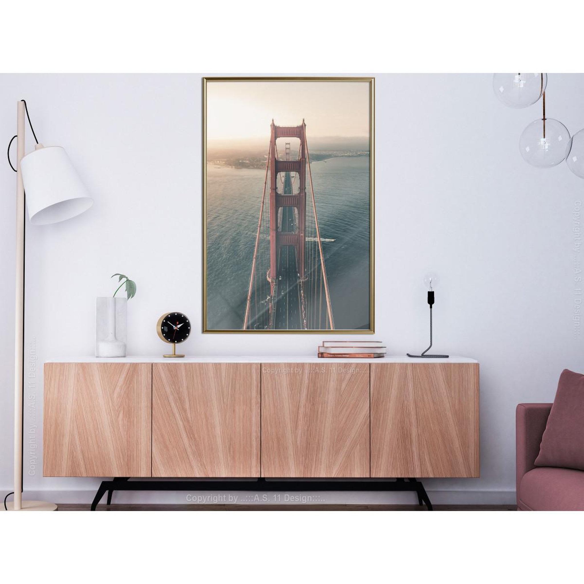 Voir la diapositive 2 : Paris Prix Affiche Murale Encadrée  Bridge in San Francisco I