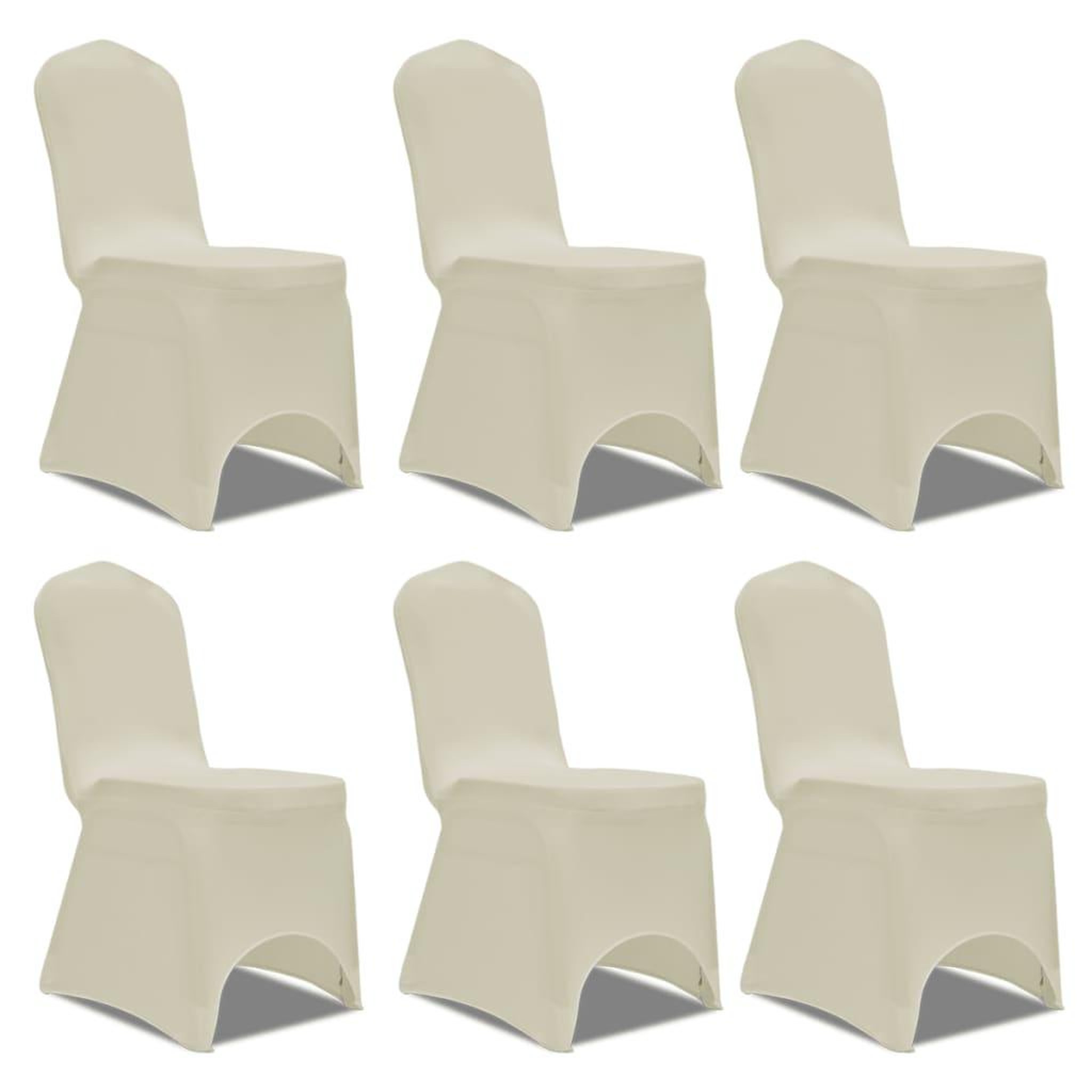 Voir la diapositive 2 : VIDAXL Housses elastiques de chaise Creme 12 pcs