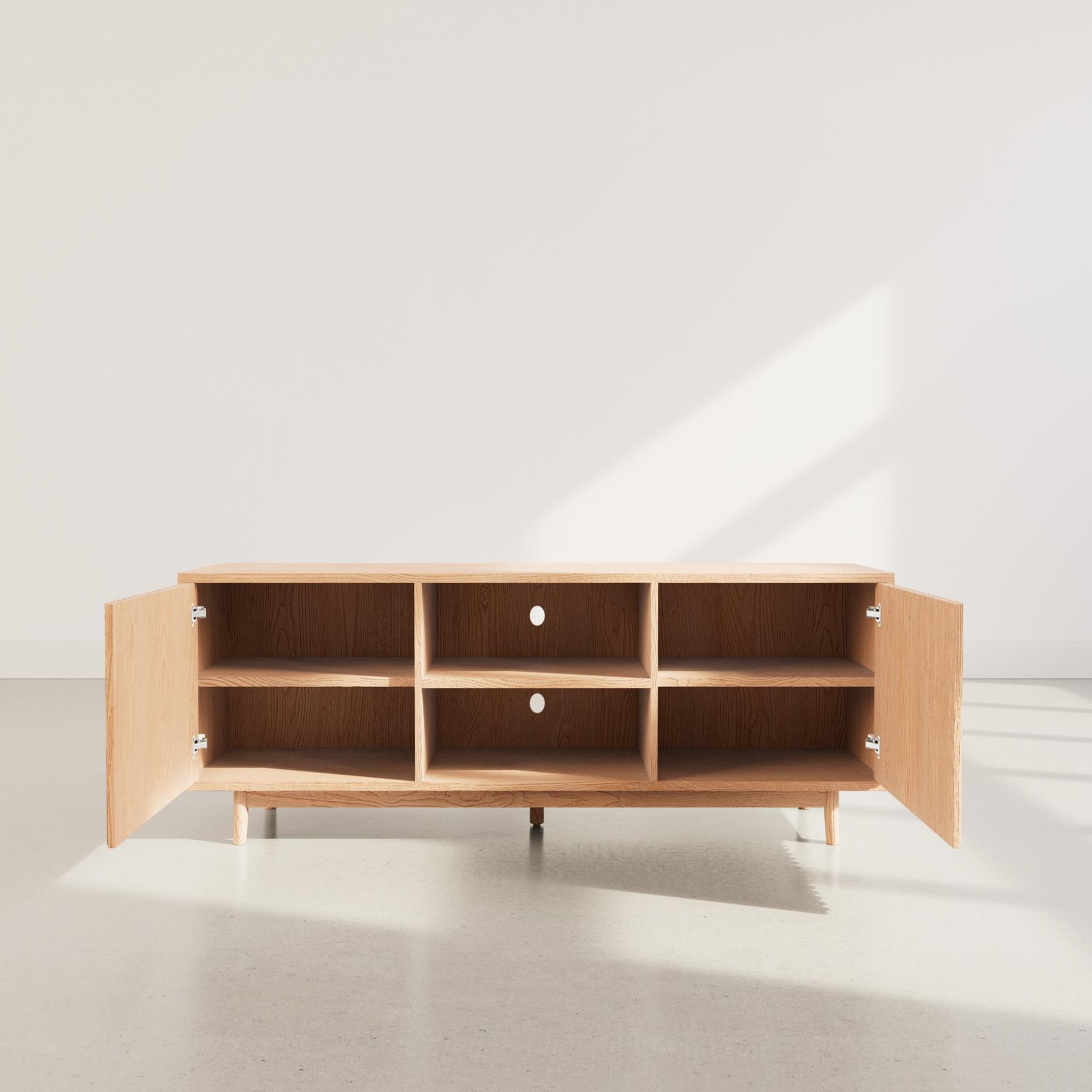 Voir la diapositive 2 : BEST MOBILIER Freya - meuble tv 180 cm - 2 portes et 2 niches