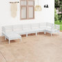 Voir la diapositive 1 : VIDAXL Salon de jardin 7 pcs Bois de pin massif Blanc
