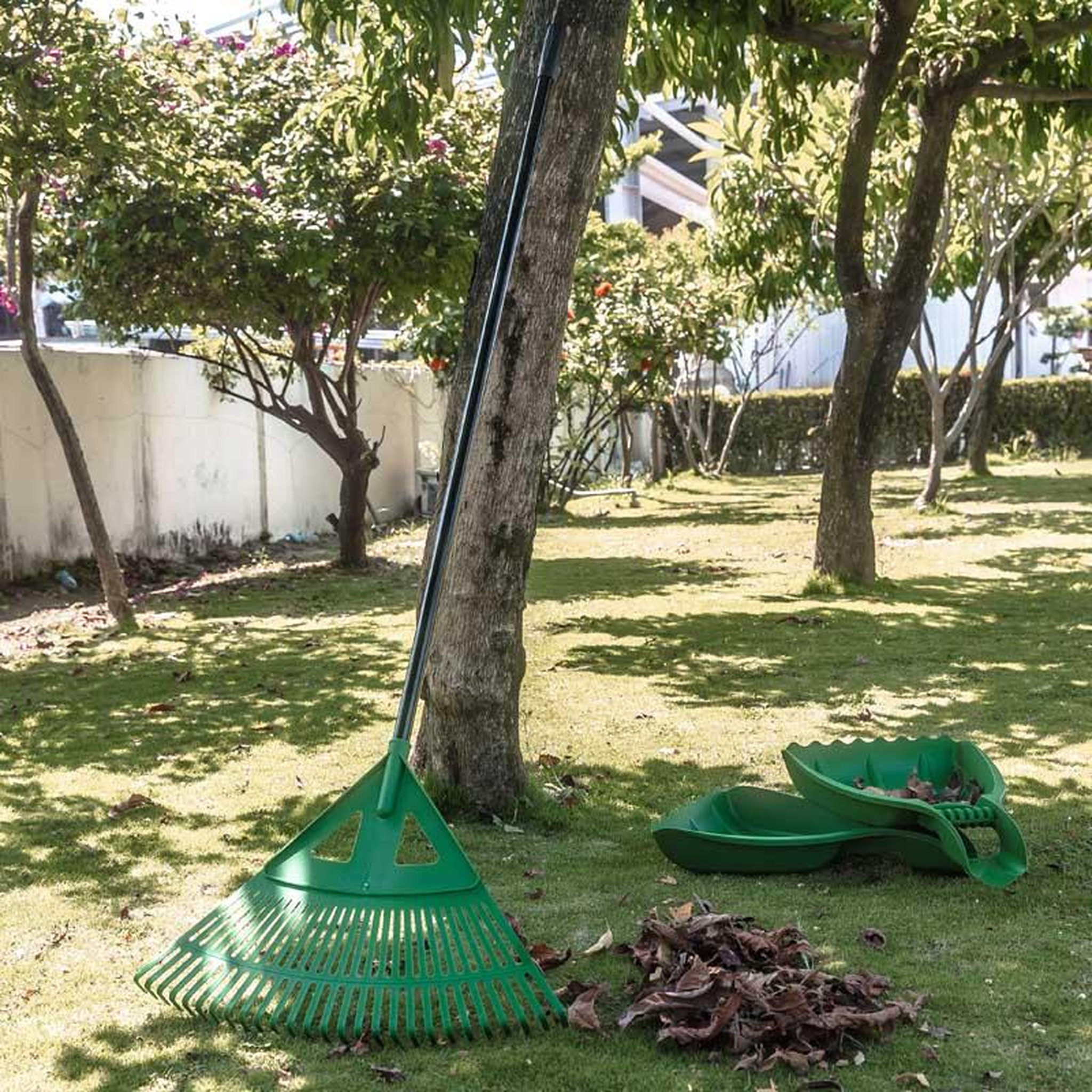 Voir la diapositive 3 : SUAN Balai à feuilles de jardin - Suan - Grande taille avec 27 dents