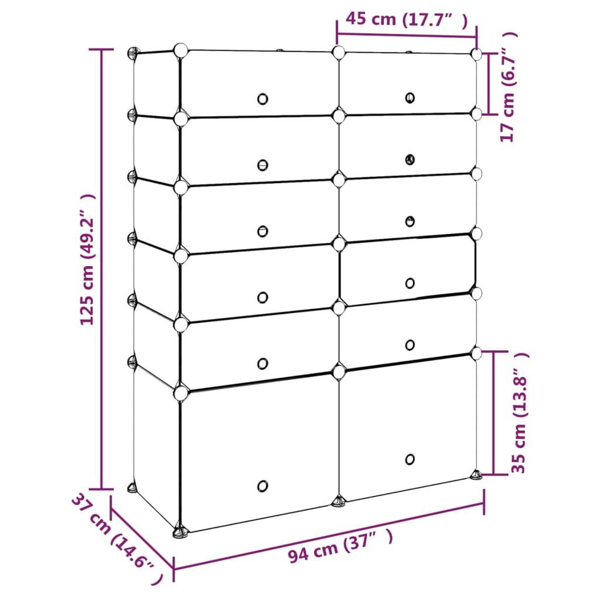 Voir la diapositive 6 : VIDAXL Etagere a chaussures Noir 94x37x125 cm PP