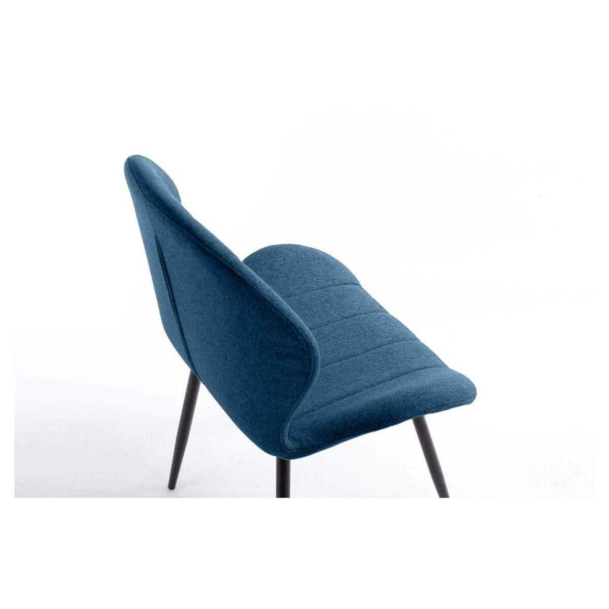 Lot de 2 chaises arrondies pieds métal noir LINE