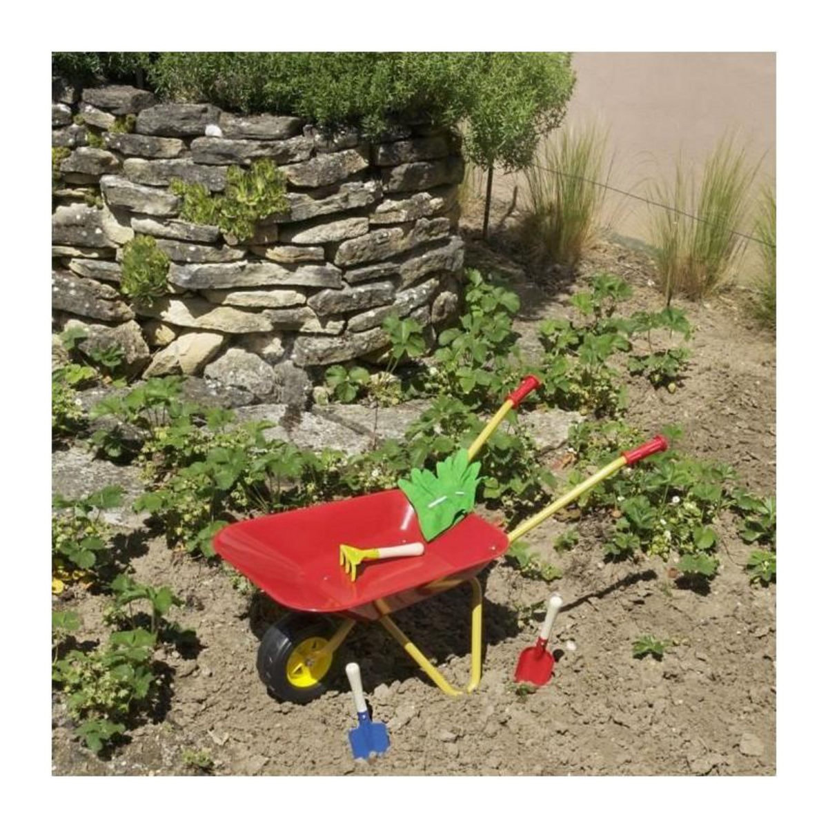 Klein Brouette en métal - KLEIN - 7669 - Avec 3 outils et 1 paire de gants - Des 3 ans