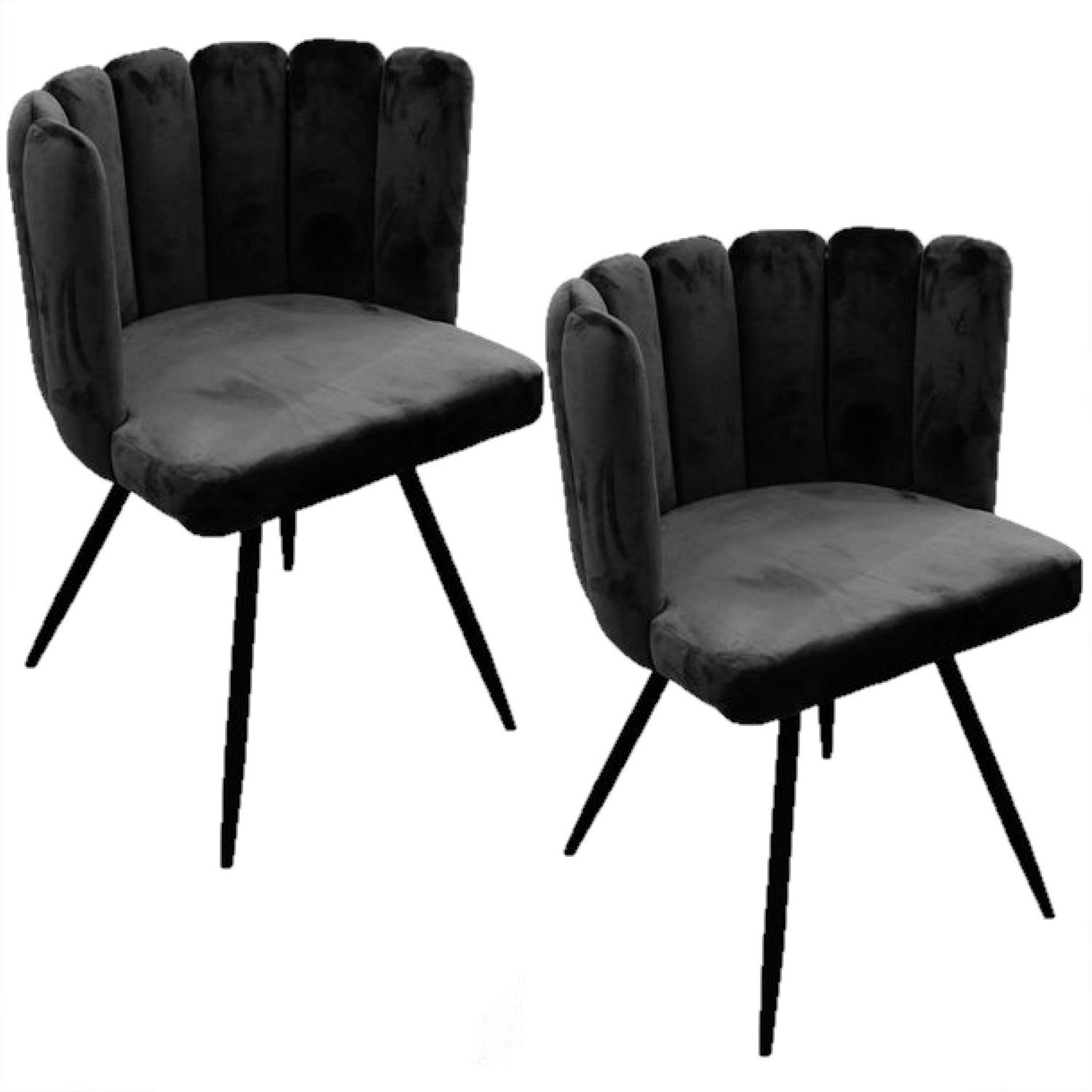 Voir la diapositive 1 : TOILINUX Lot de 2 Chaises design effet velours Ariel