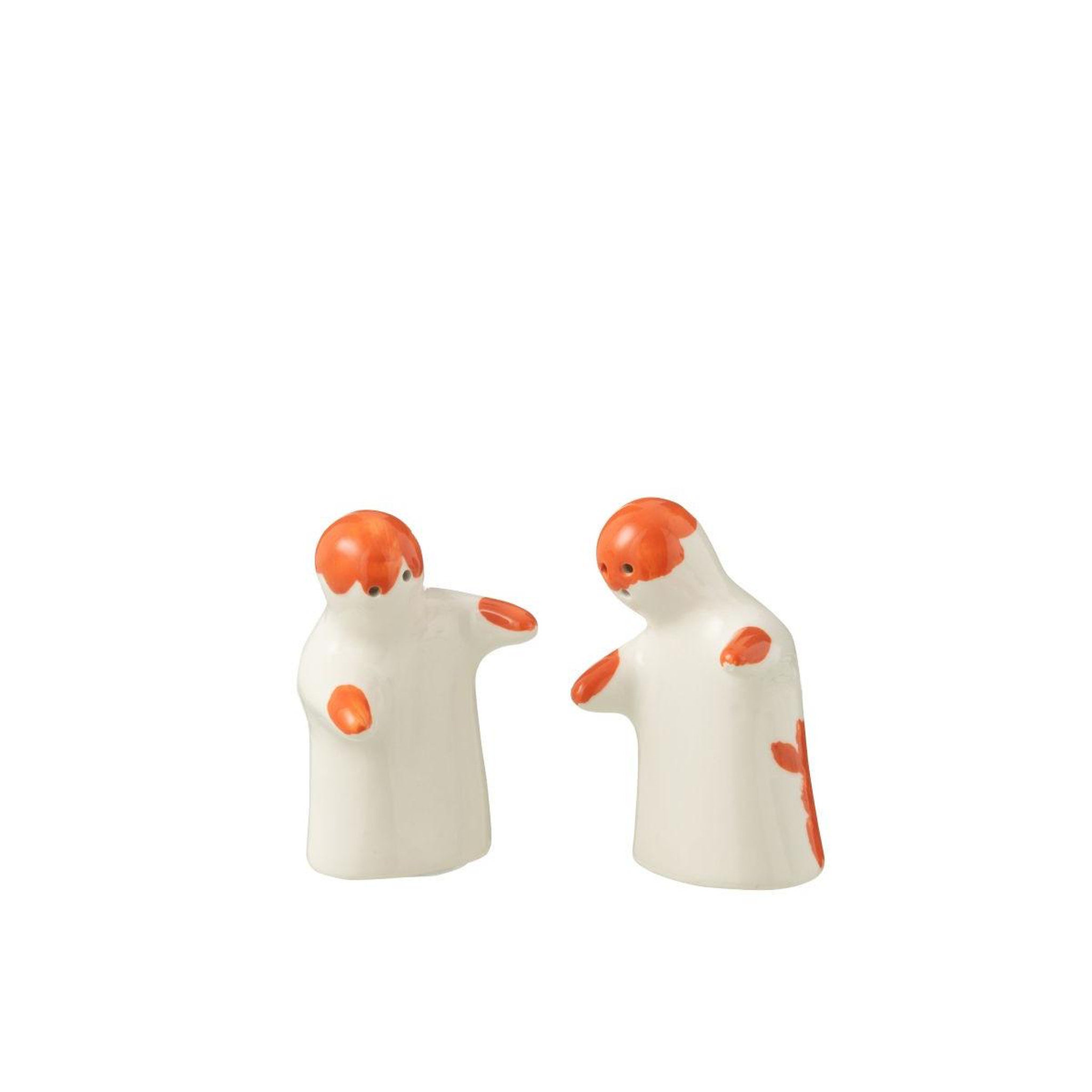 Voir la diapositive 2 : J-LINE Salière & poivrière en céramique  granada  8cm orange