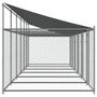Voir la diapositive 5 : VIDAXL Cage pour chien avec toit/portes gris 12x2x2 m acier galvanise