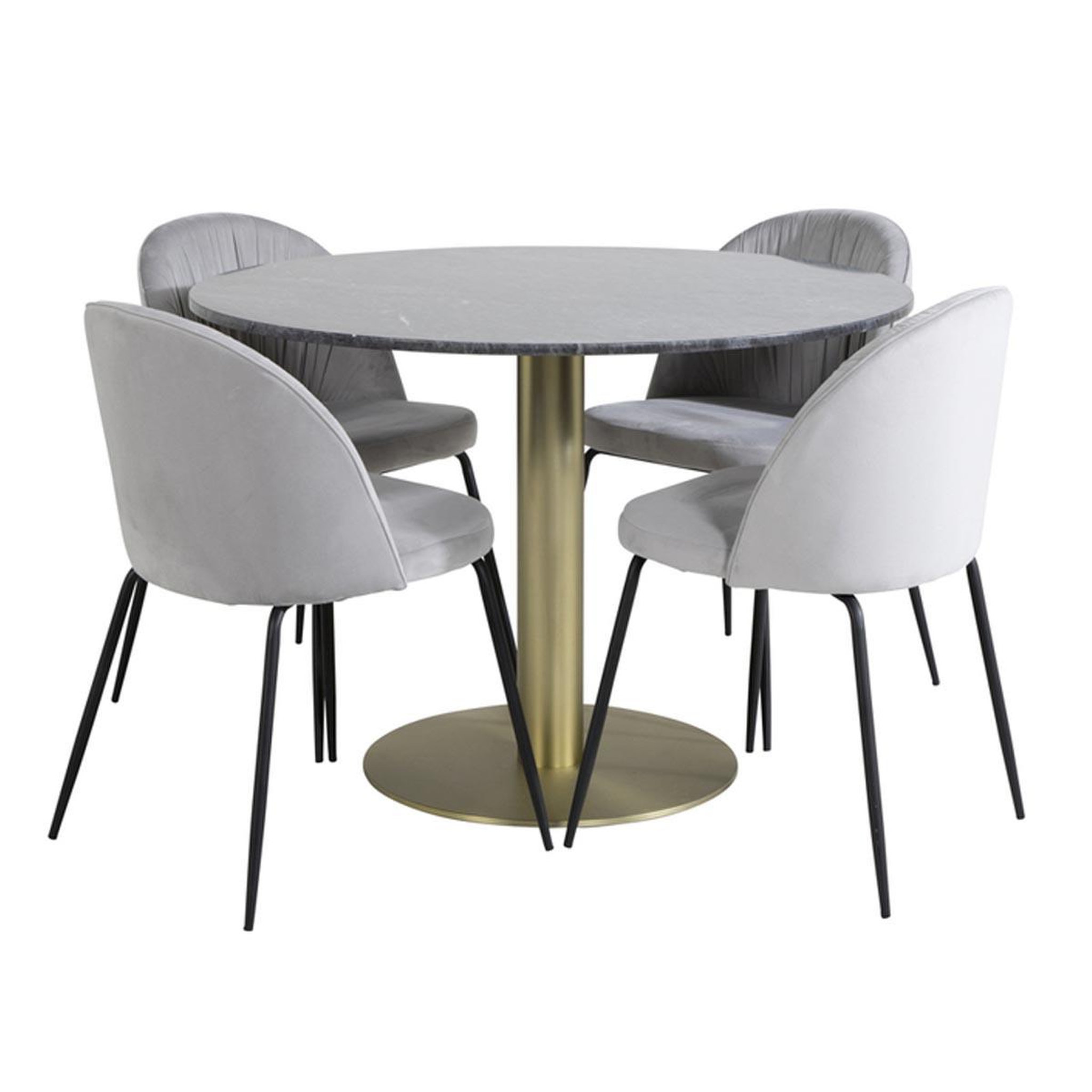 Paris Prix Ensemble table à manger & 4 chaises  estelle & wrinkles  106cm gris foncé & gris