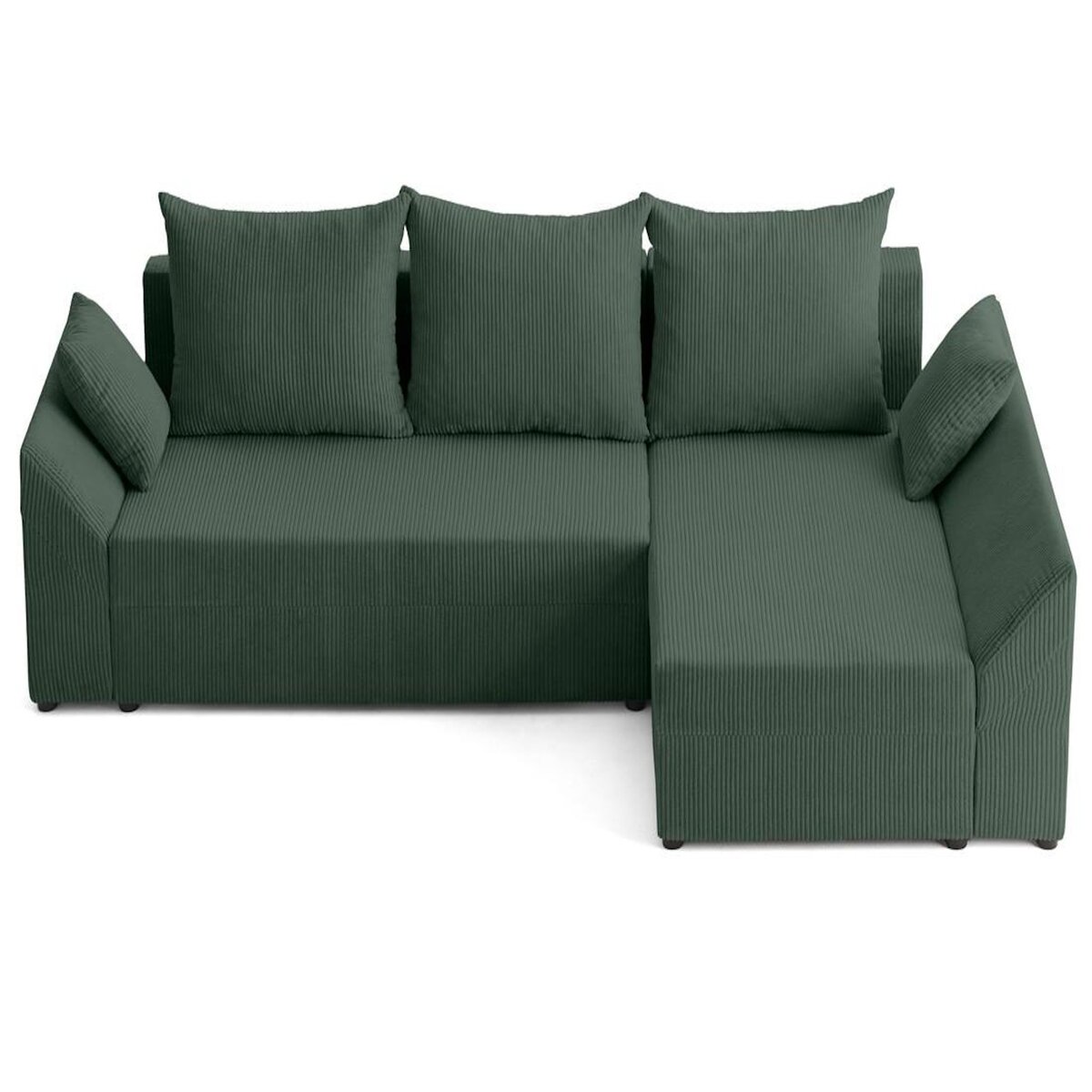 BEST MOBILIER Mike - canapé d'angle réversible - 4 places - convertible avec coffre - en velours côtelé