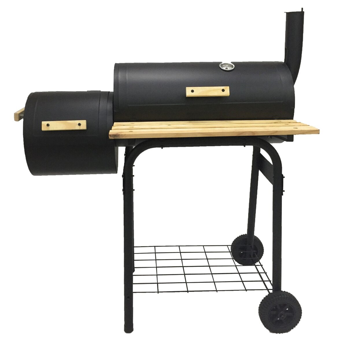 EVATRONIC Barbecue charbon de bois et fumoir en acier sur chariot