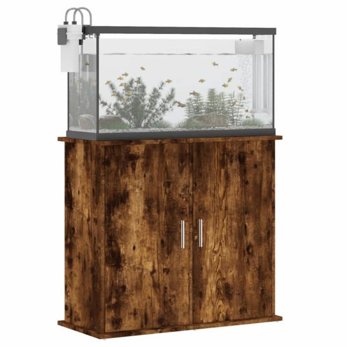 VIDAXL Support pour aquarium chêne fumé 81x36x73 cm bois d ingénierie