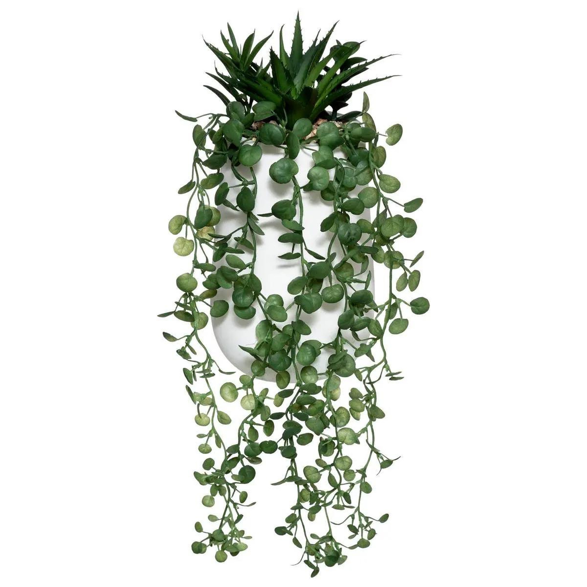 ATMOSPHERA Plante artificielle en pot  compo  33cm blanc & vert