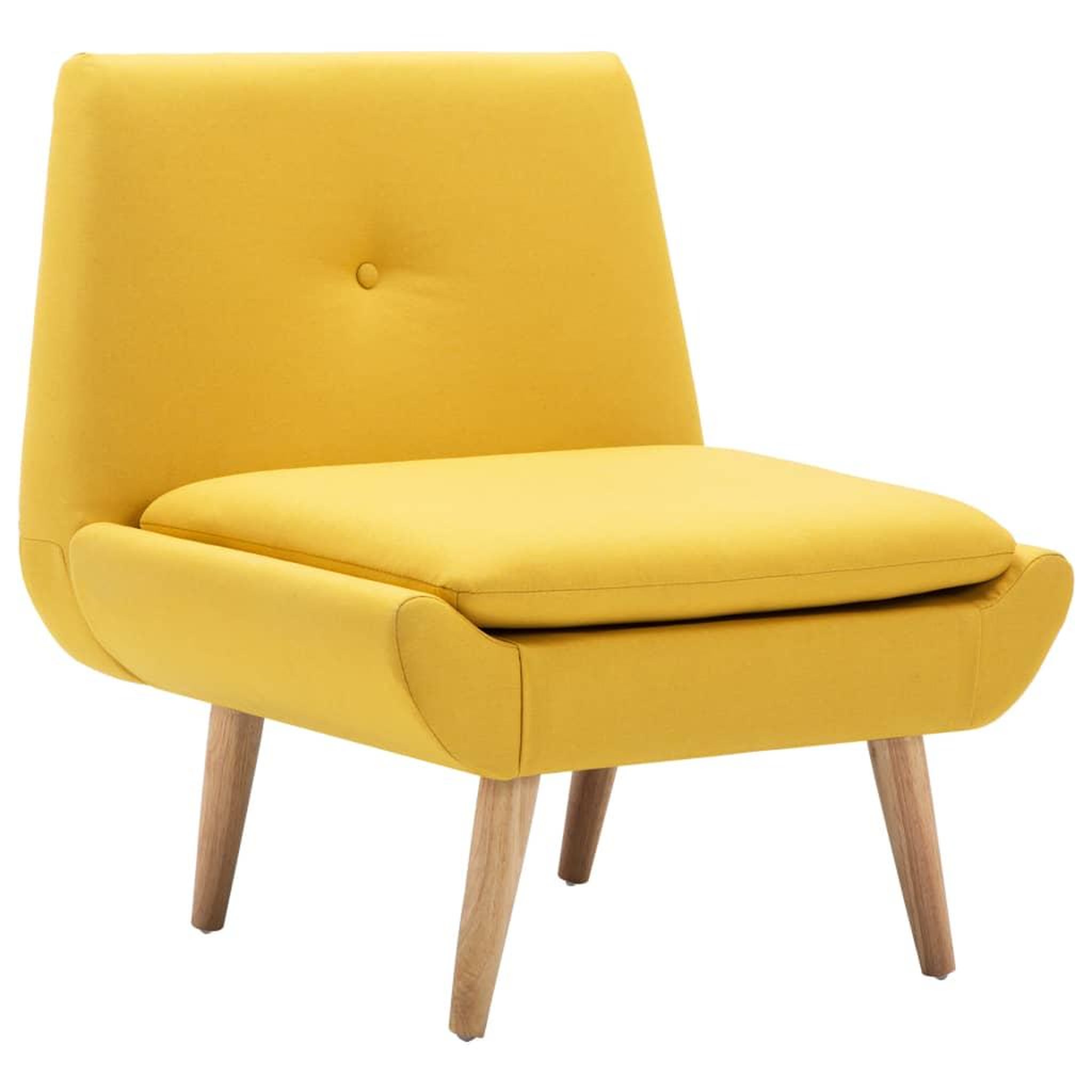 Voir la diapositive 2 : VIDAXL Fauteuil sans accoudoirs jaune tissu
