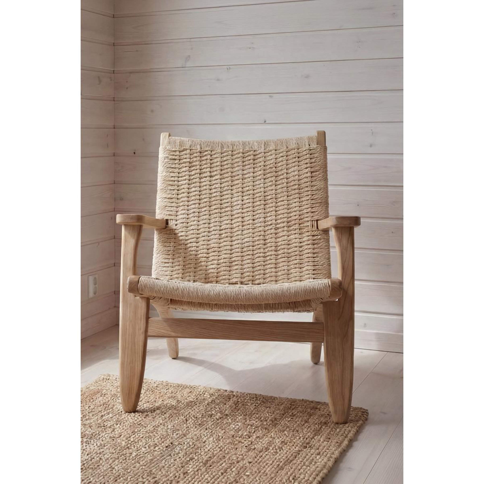 Voir la diapositive 5 : Paris Prix Fauteuil tressé en bois  lazy  75cm beige