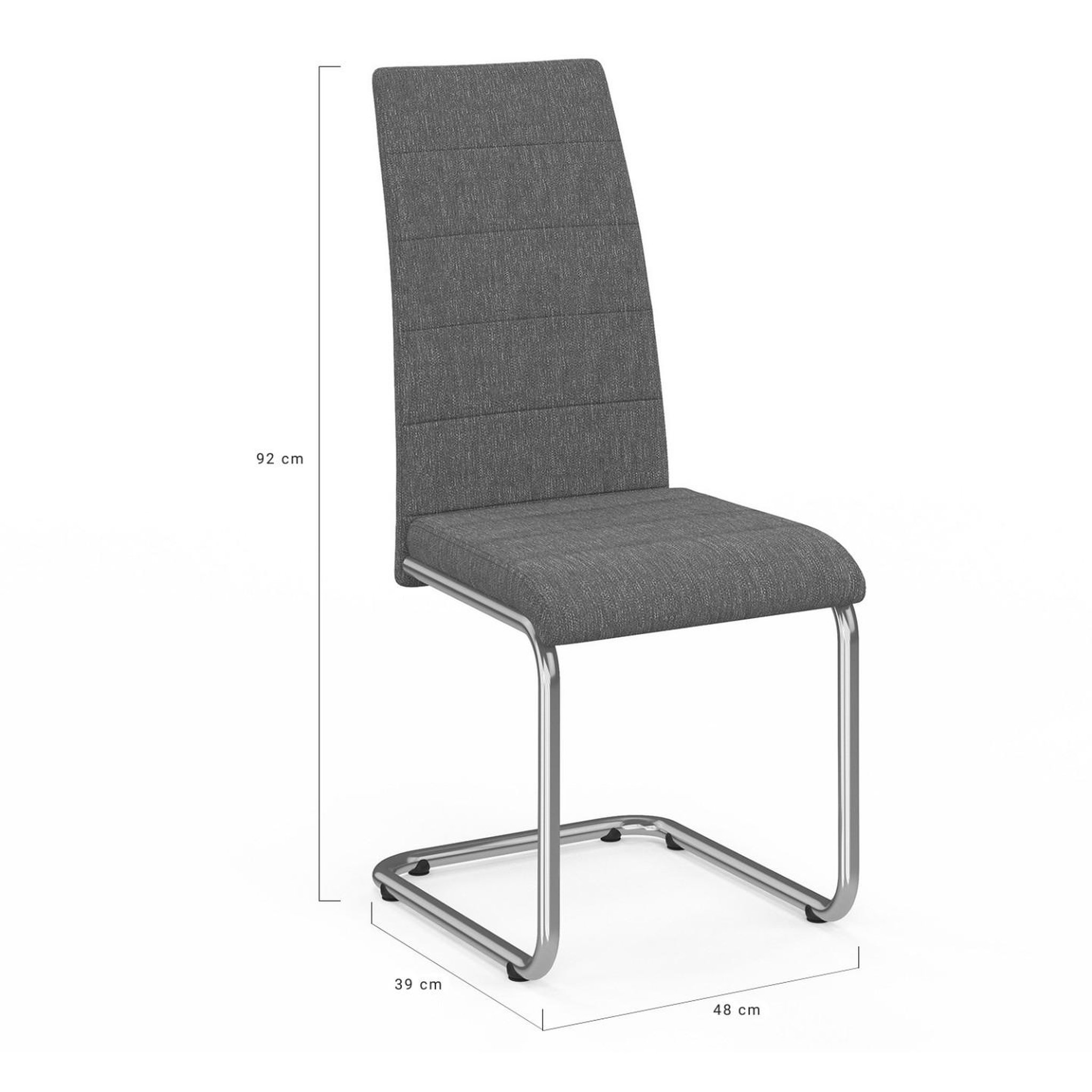 Voir la diapositive 6 : ID MARKET Lot de 4 chaises mia en tissu gris anthracite pour salle à manger