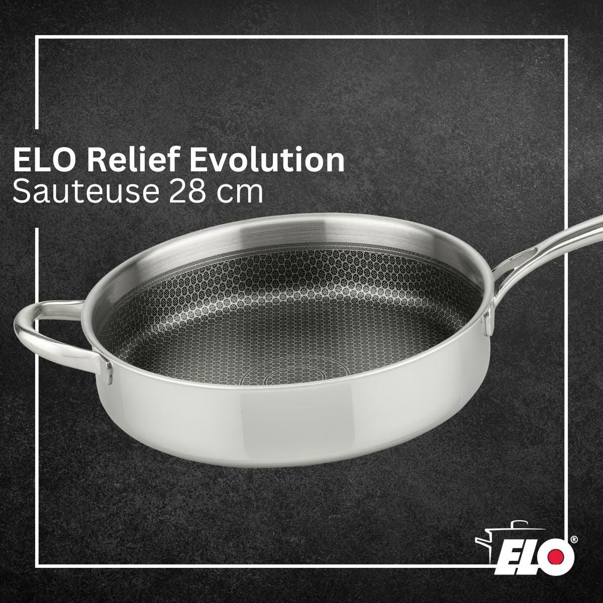 ELO Sauteuse 28 cm en inox 18/10 Elo Relief Evolution